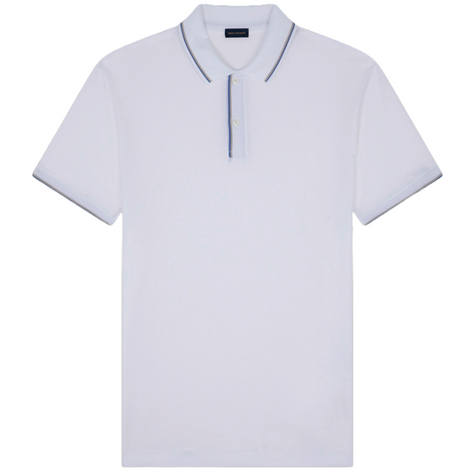 Paul & Shark Cotton Pique Contrast Piping Polo Shirt - White