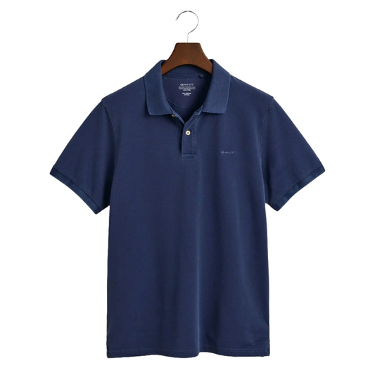 Gant Sunfaded Pique Polo Shirt - Dark Blue