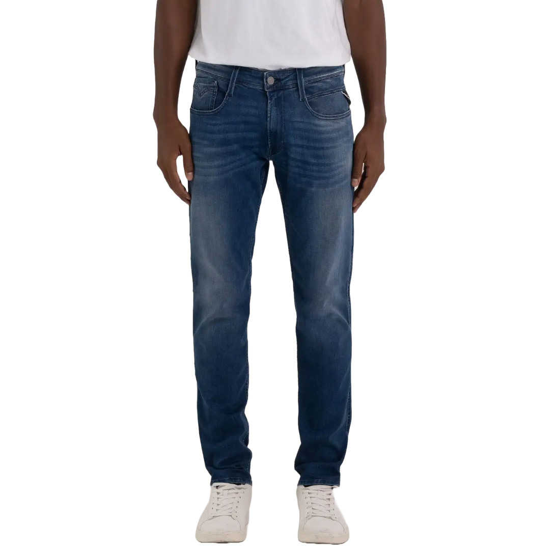 Replay Anbass Slim Fit Jeans - Mid Blue