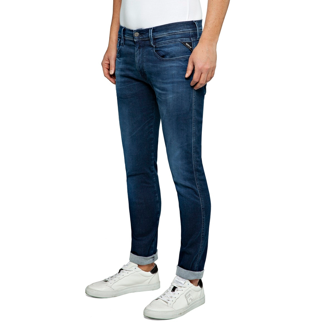 Replay Anbass Hyperflex Slim Fit Jeans - Dark Blue