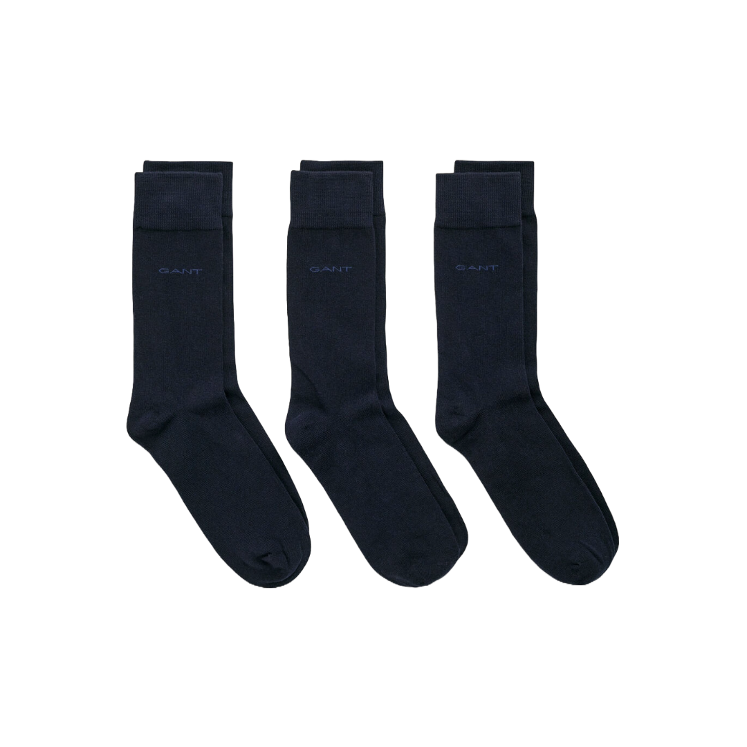 Gant 3-Pack Soft Cotton Socks - Navy