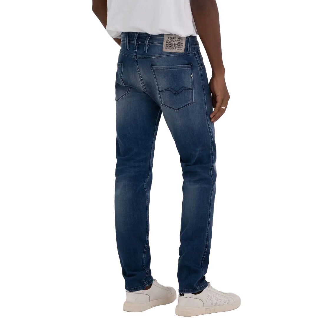 Replay Anbass Slim Fit Jeans - Mid Blue