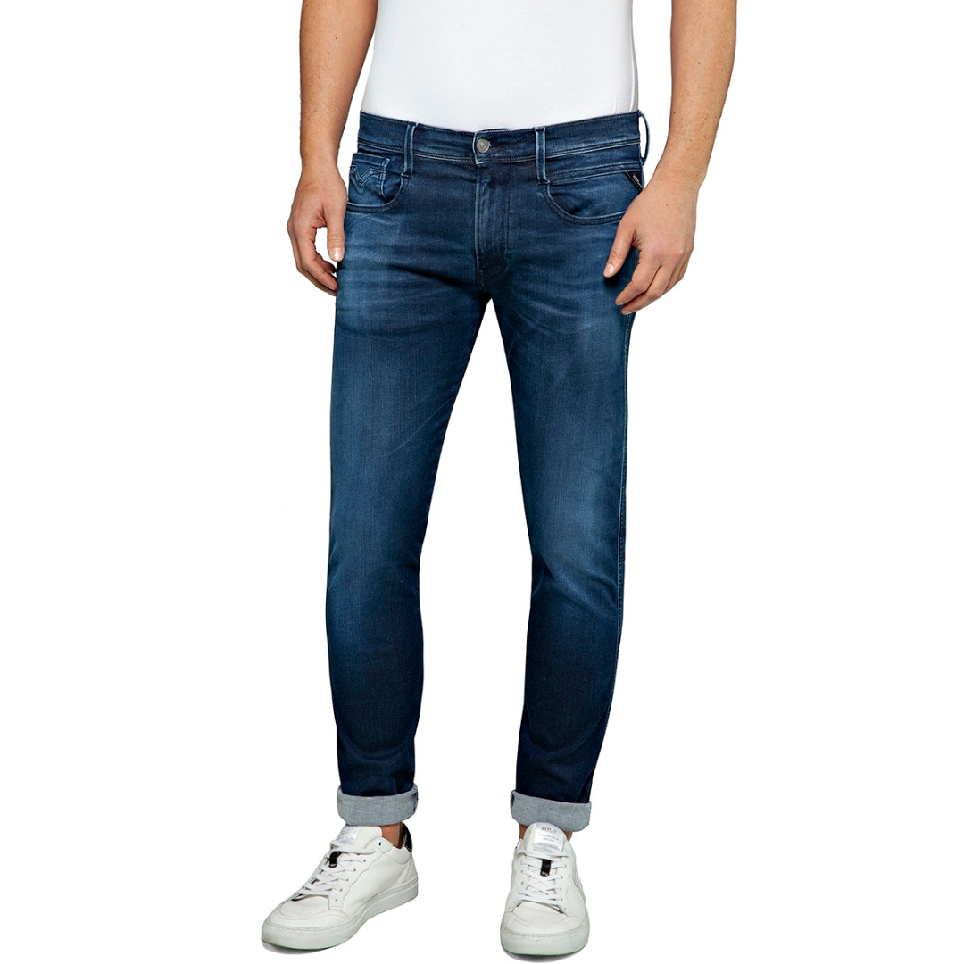 Replay Anbass Hyperflex Slim Fit Jeans - Dark Blue