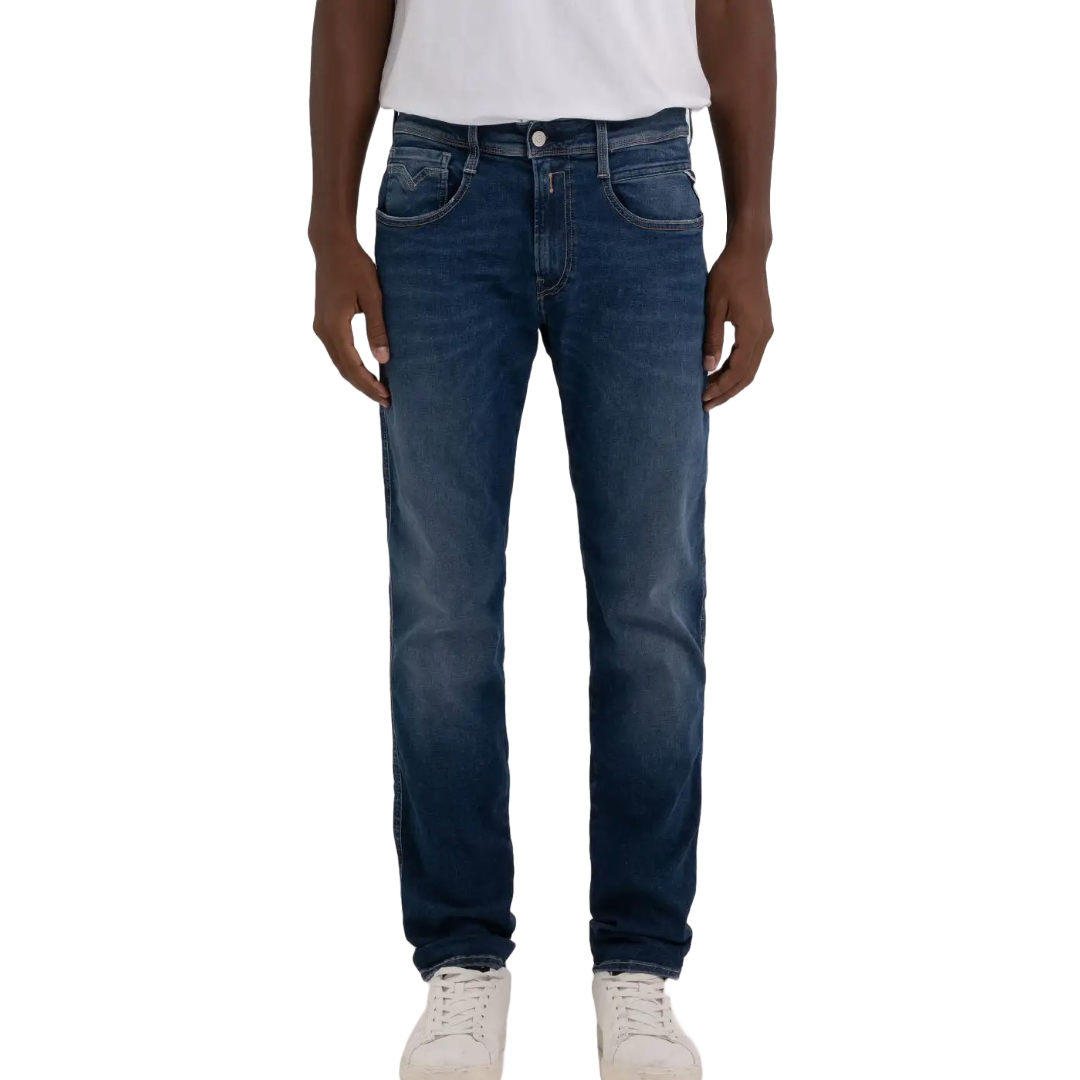 Replay Anbass Slim Fit Denim Jeans - Dark Blue
