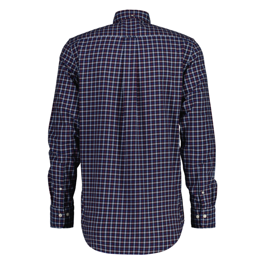 Gant Twill Micro Multi Check Shirt - Navy