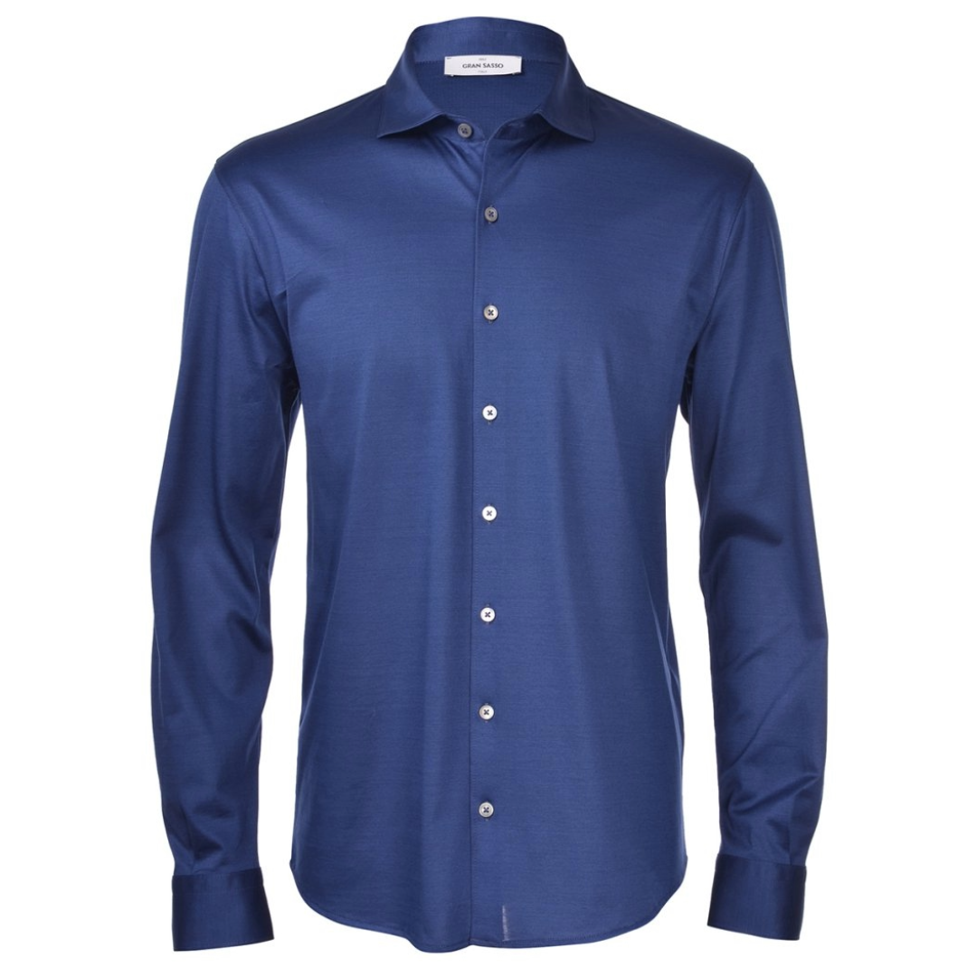 Gran Sasso Long Sleeve Jersey Shirt - Navy