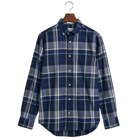 Gant Jaspé Check Shirt - Dark Blue