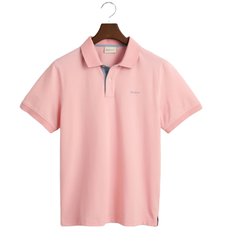Gant Contrast Pique Polo Shirt - Pink