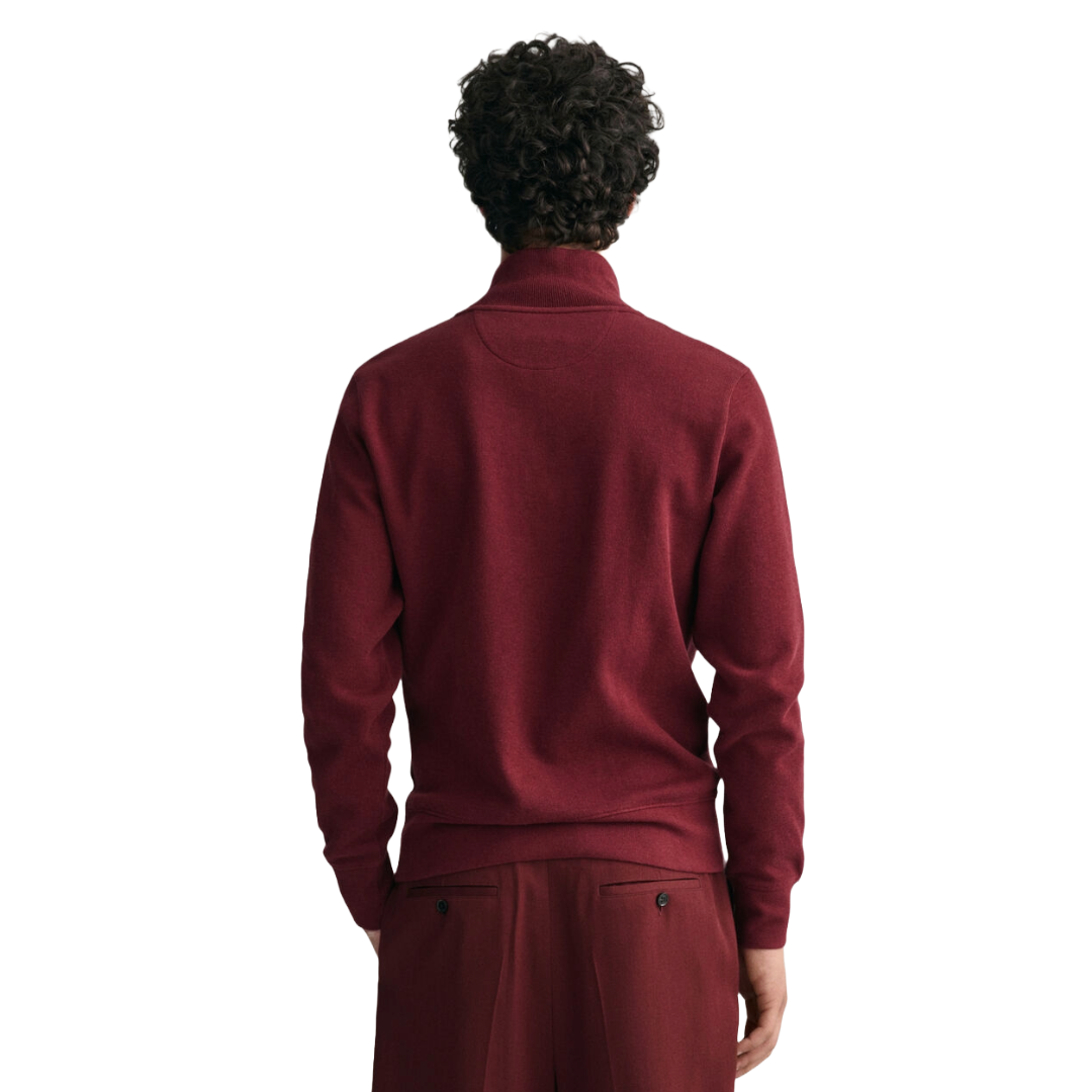 Gant Sacker Rib Half Zip - Dark Red