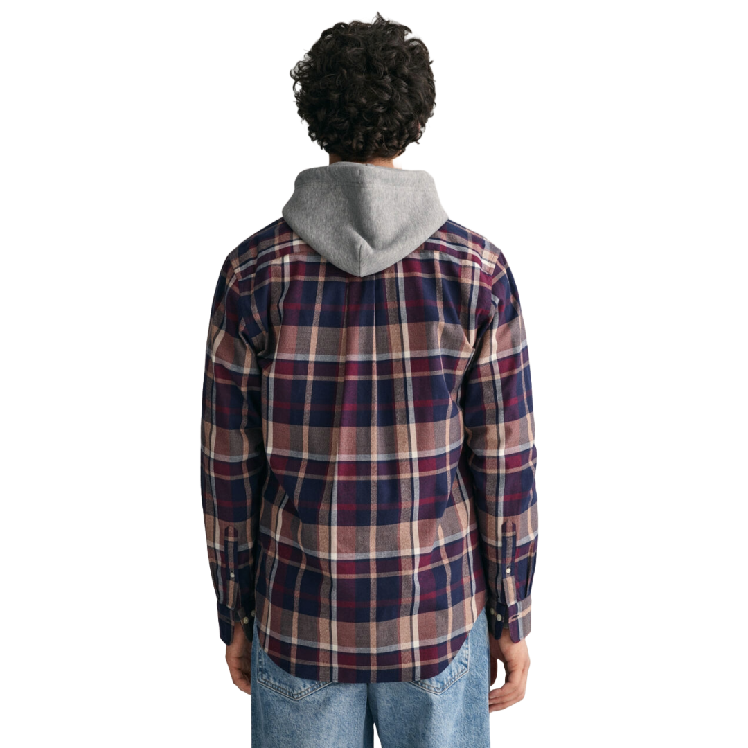 Gant Jaspé Check Shirt - Dark Red