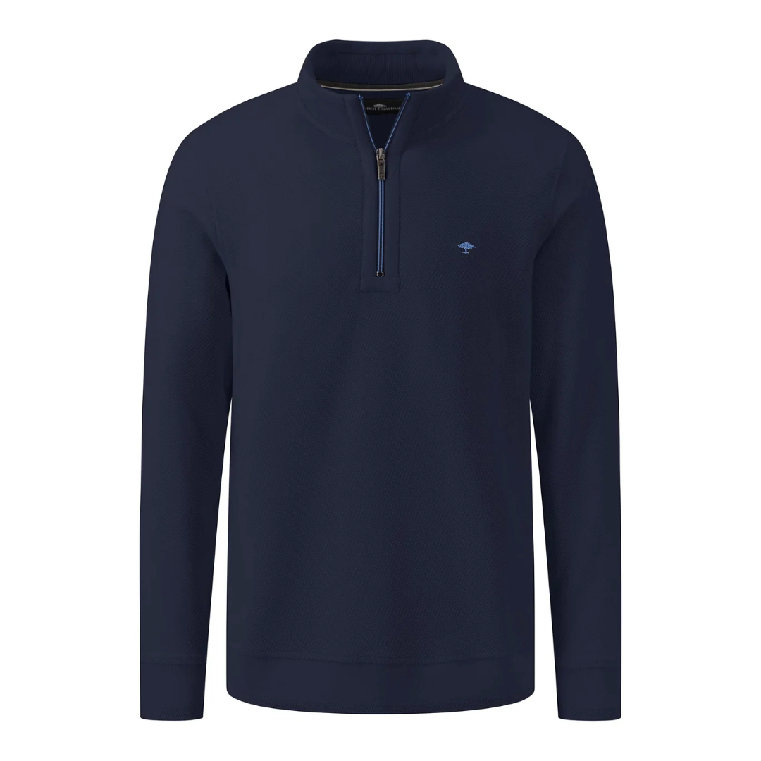 Fynch Hatton Half Zip Sweatshirt - Navy
