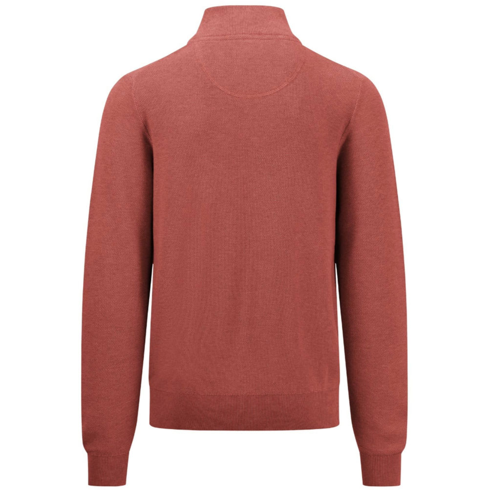 Fynch-Hatton Fine Knit Half Zip Knitwear - Red
