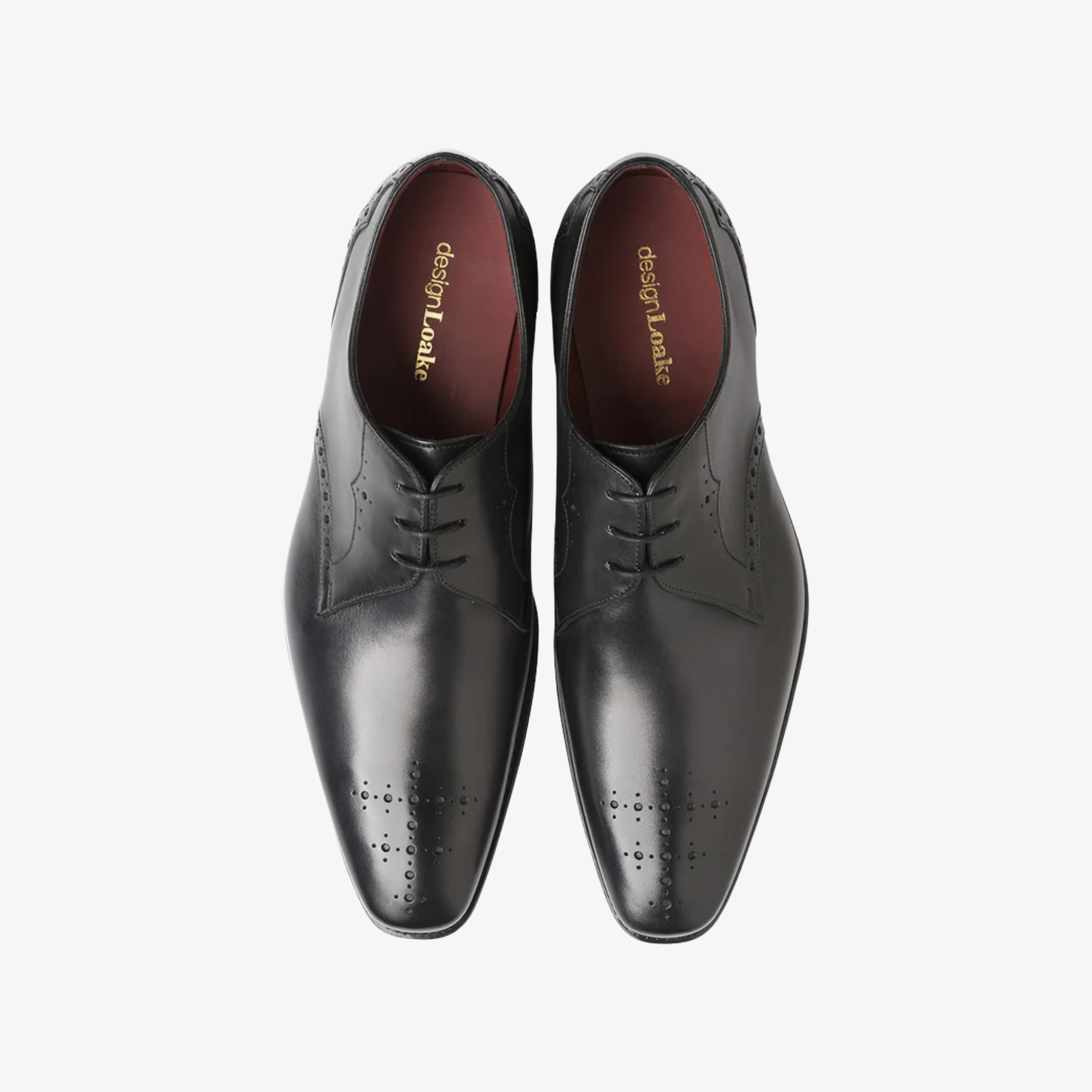 Loake Hannibal Shoes - Black Calf Punched