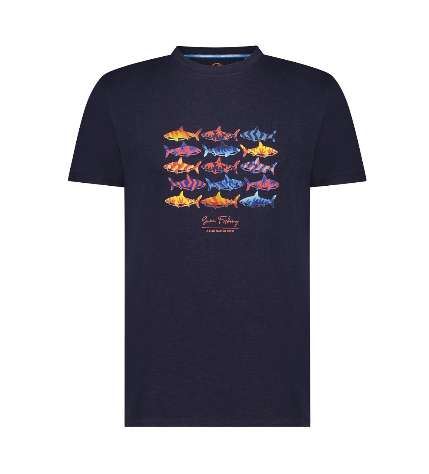 A Fish Named Fred Printed T Shirt - Navy