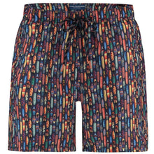 Load image into Gallery viewer, A Fish Named Fred Surfboards Print Swim Shorts - Navy
