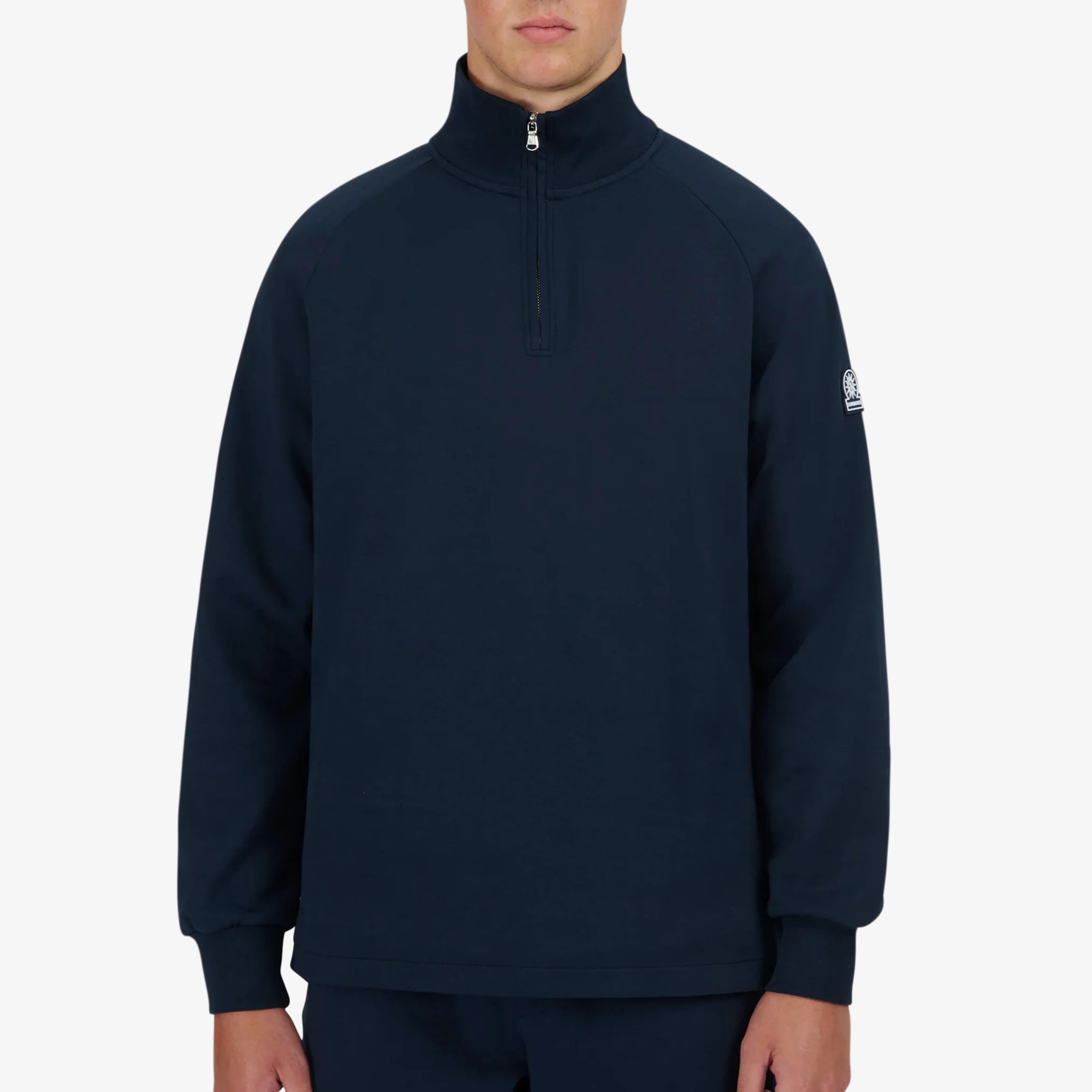 Sandbanks Interlock Quarter Zip Jumper - Navy