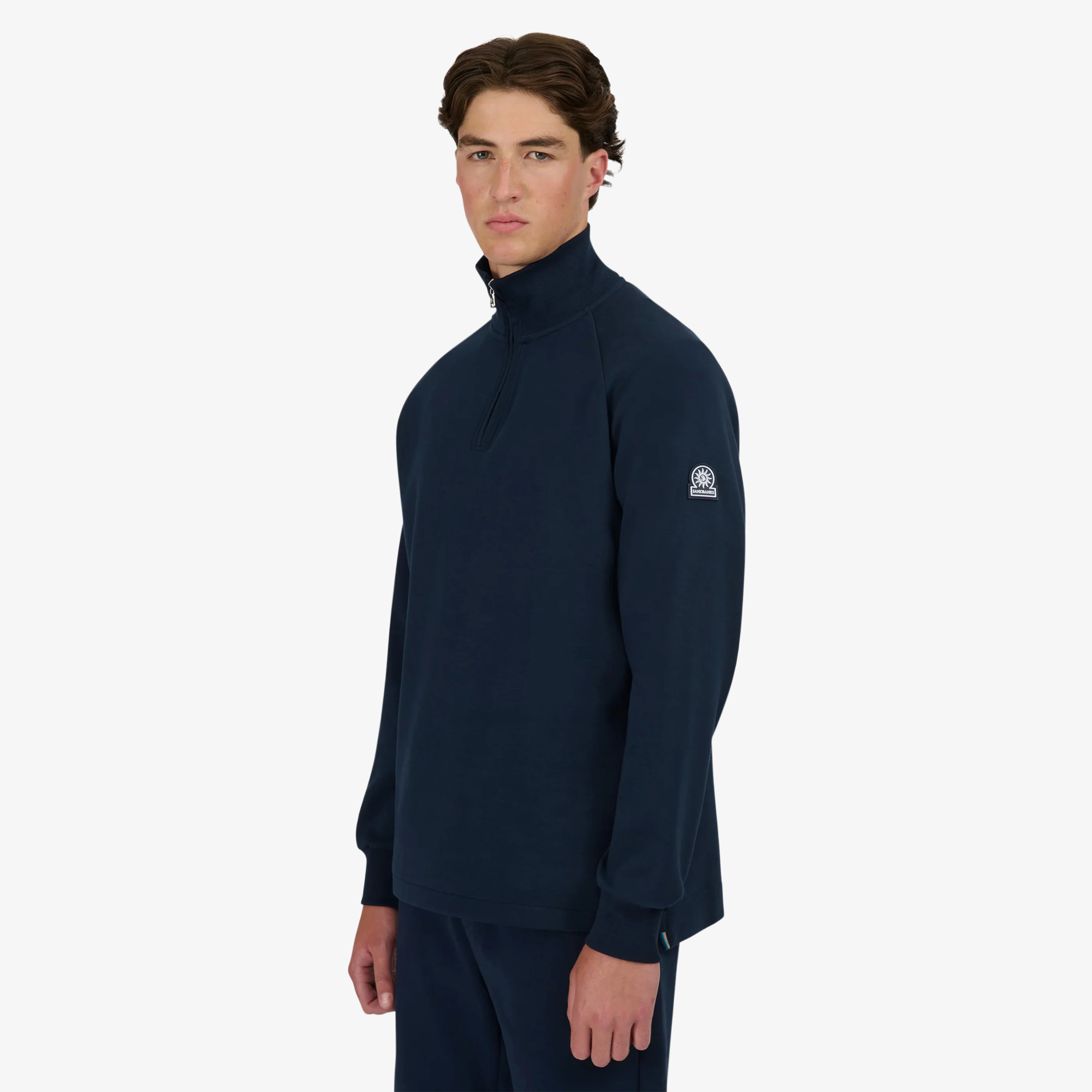 Sandbanks Interlock Quarter Zip Jumper - Navy