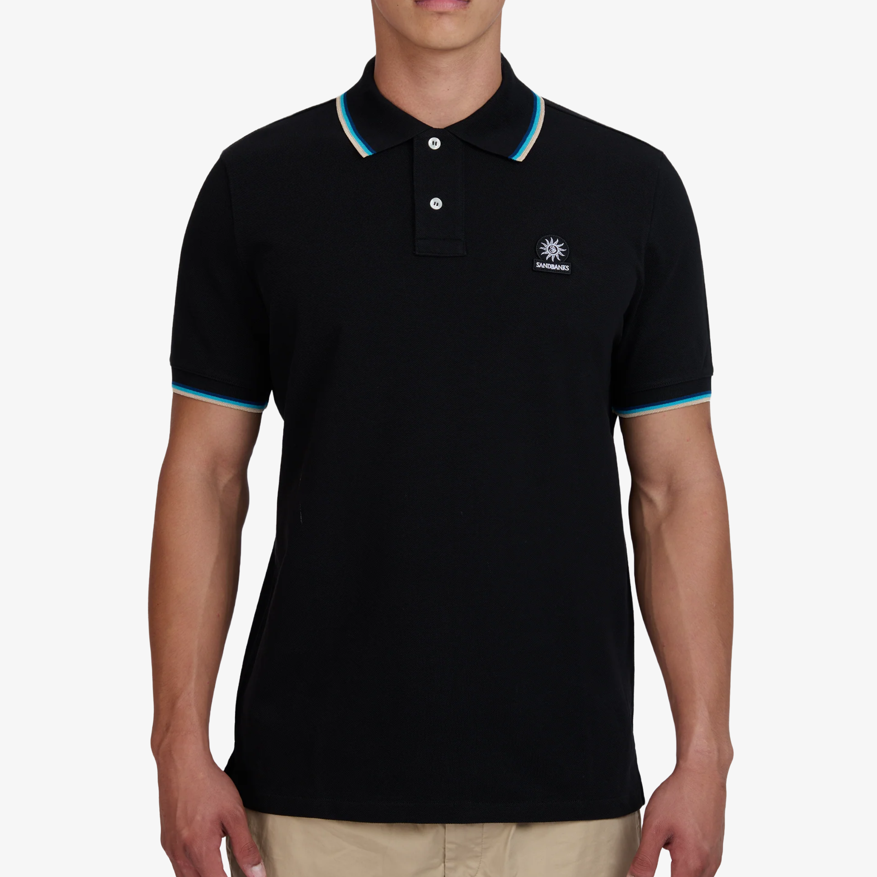 Sandbanks Badge Logo Polo Shirt - Black
