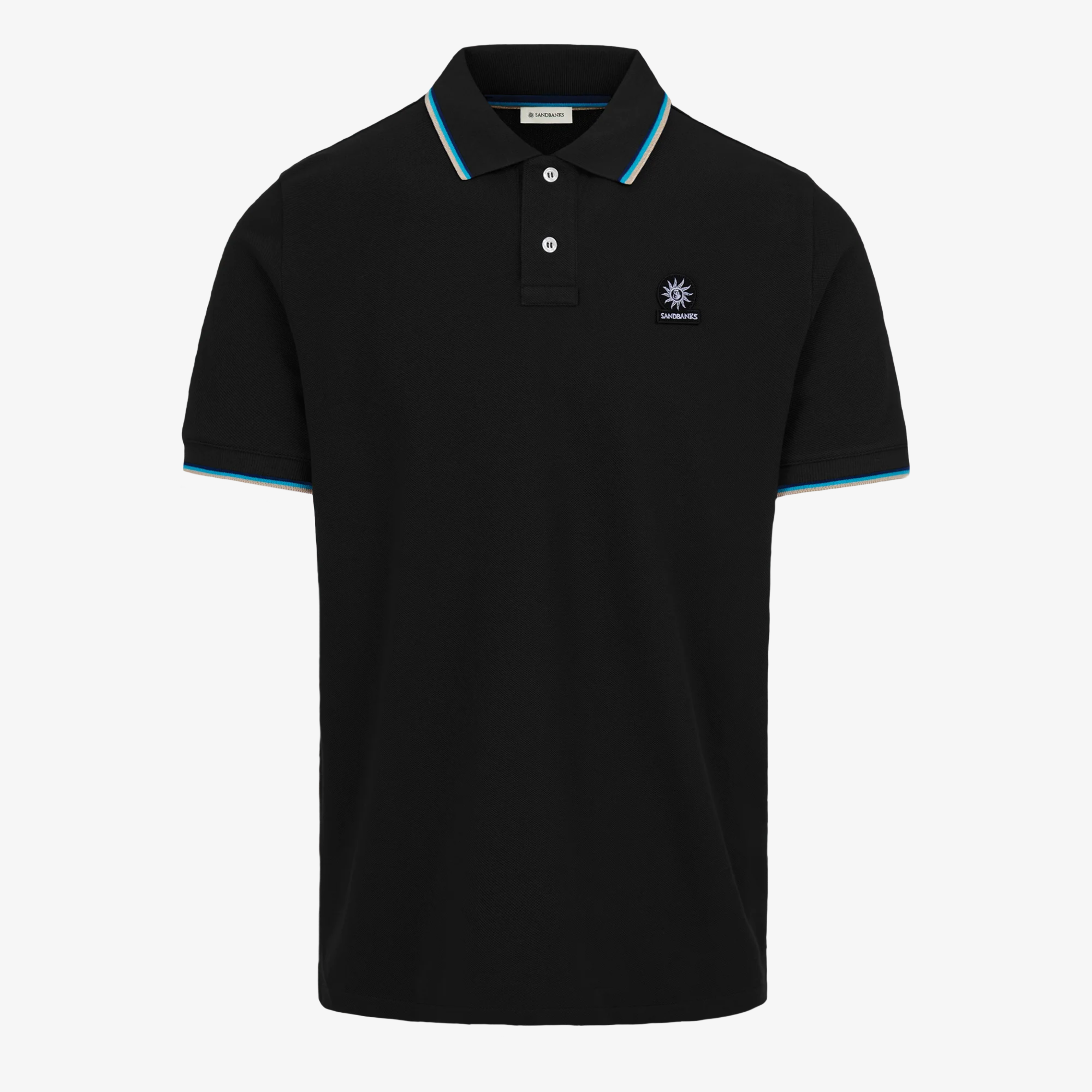 Sandbanks Badge Logo Polo Shirt - Black
