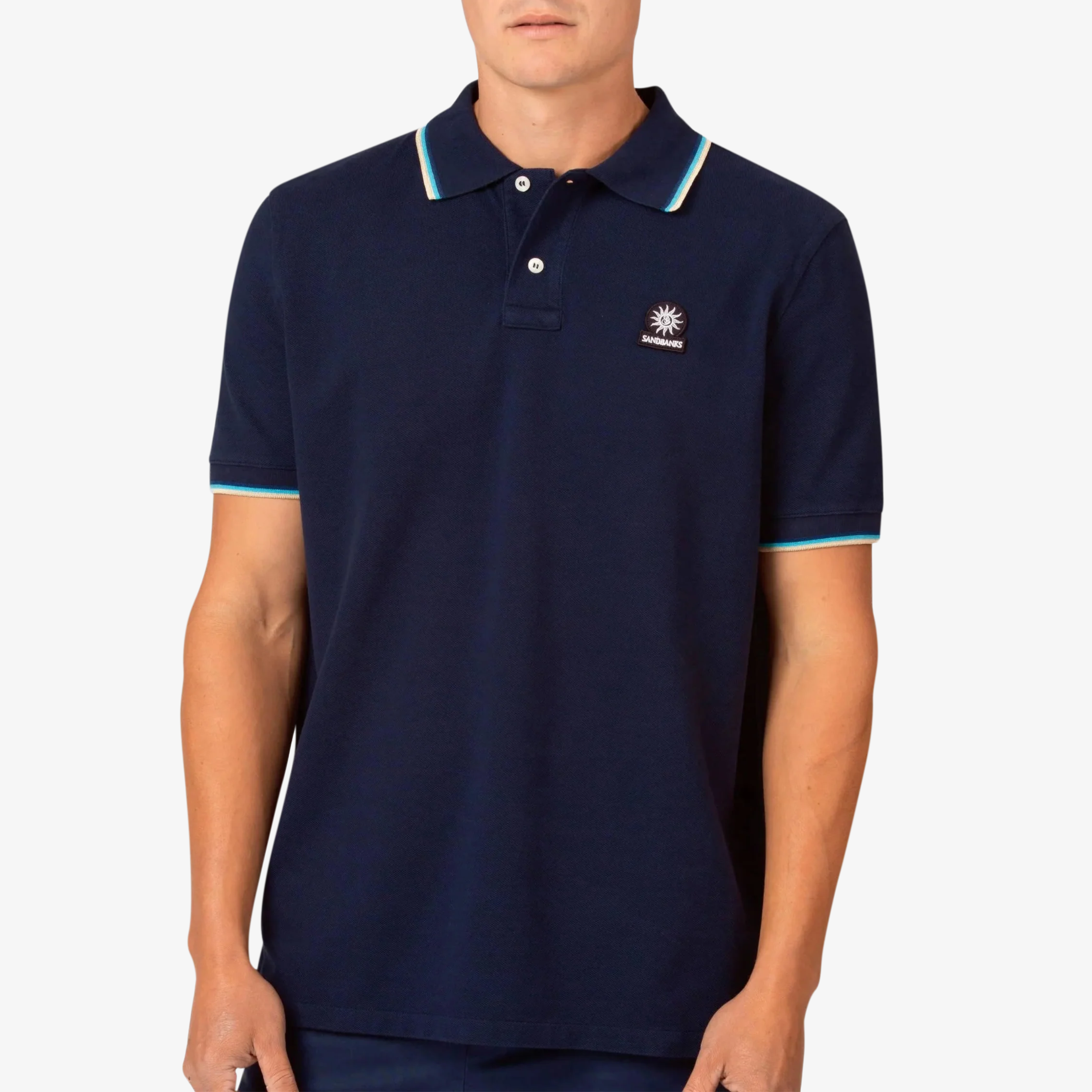Sandbanks Badge Logo Polo Shirt - Navy