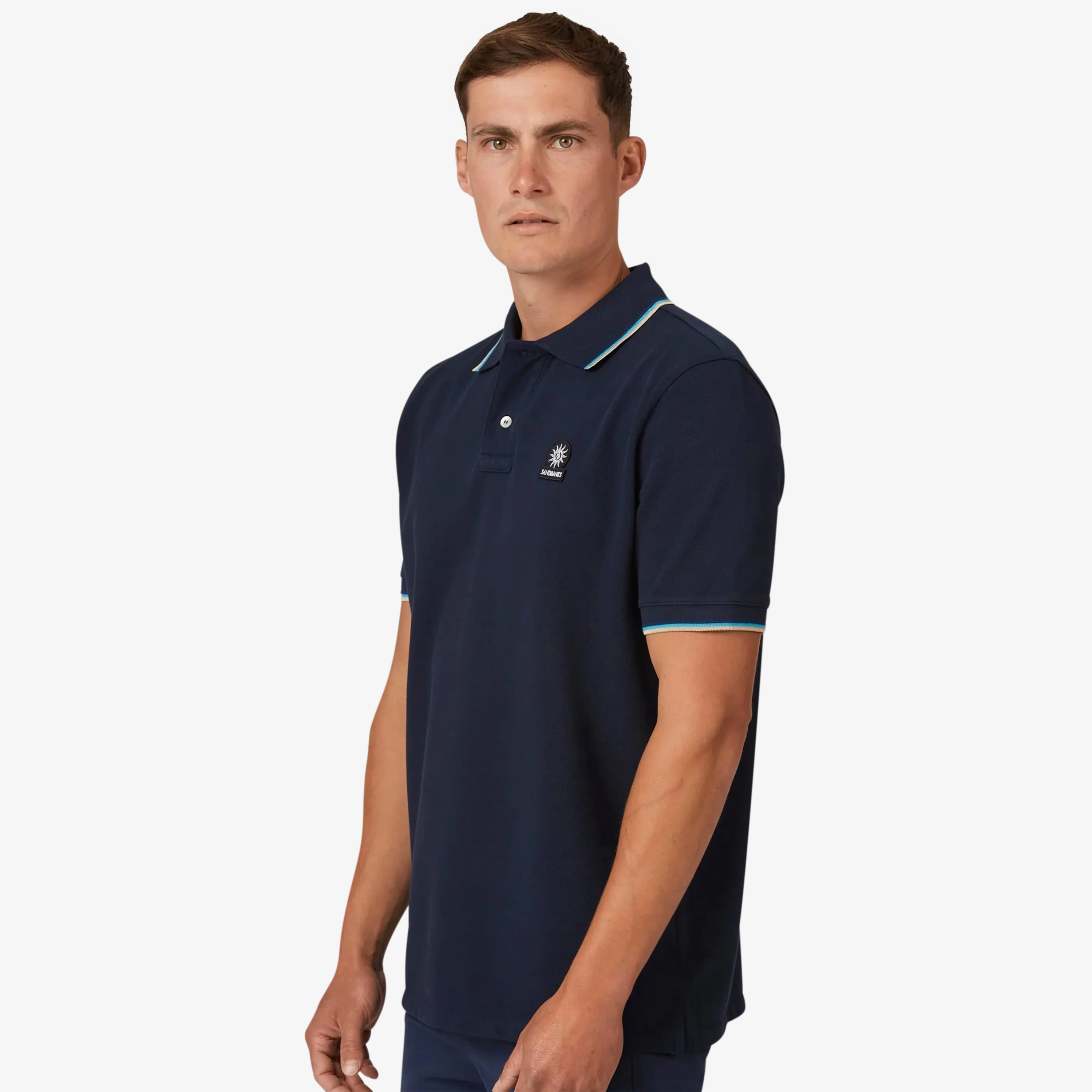 Sandbanks Badge Logo Polo Shirt - Navy