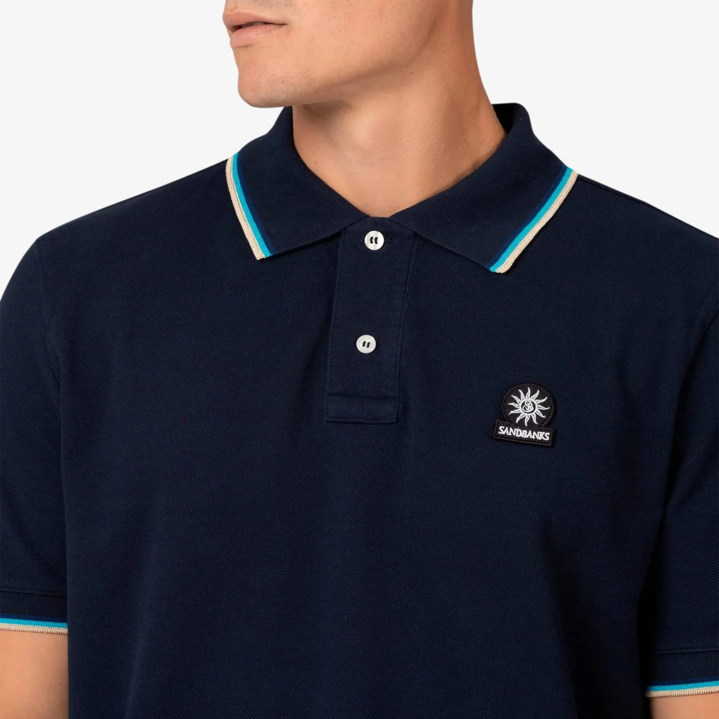 Sandbanks Badge Logo Polo Shirt - Navy