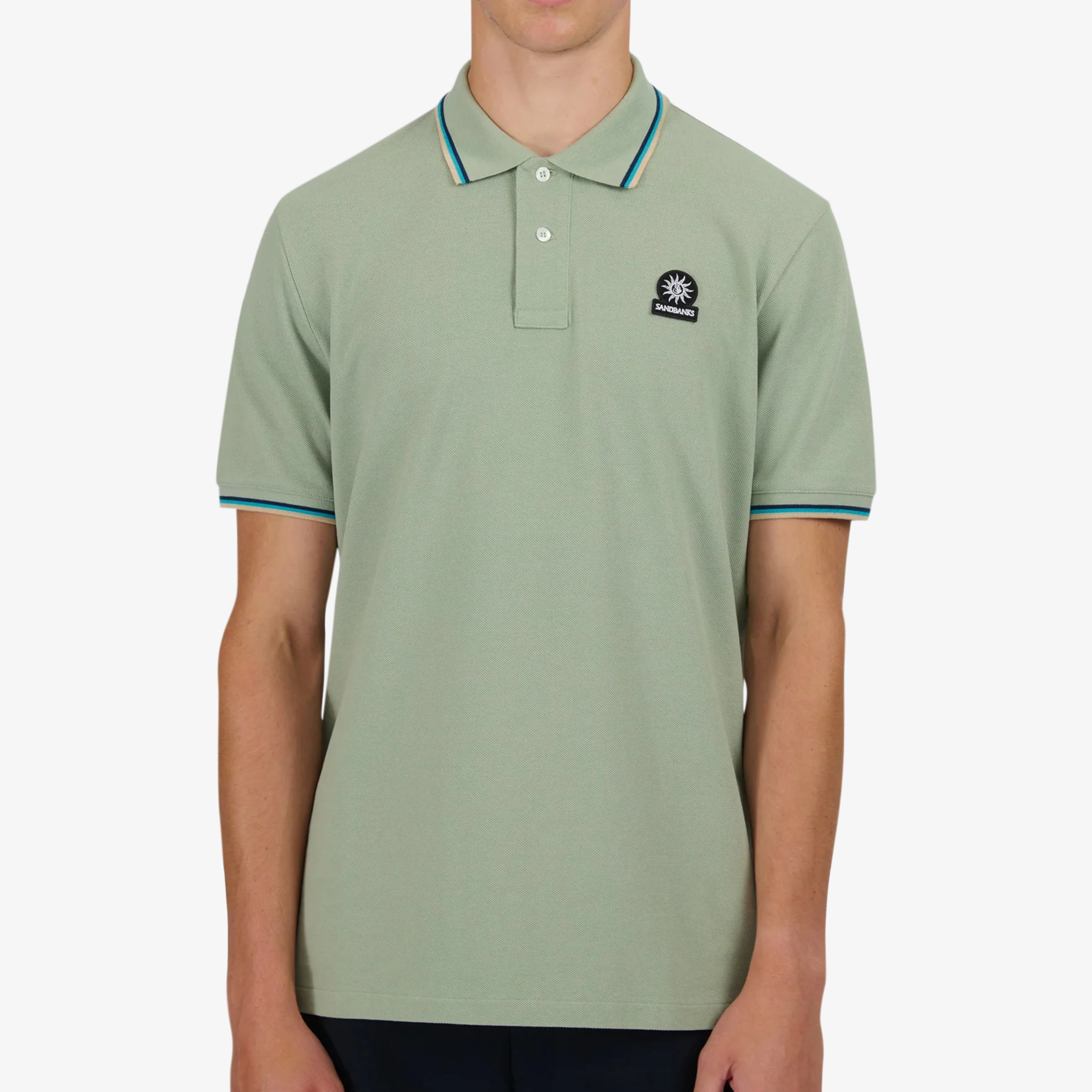 Sandbanks Badge Logo Polo Shirt - Sage