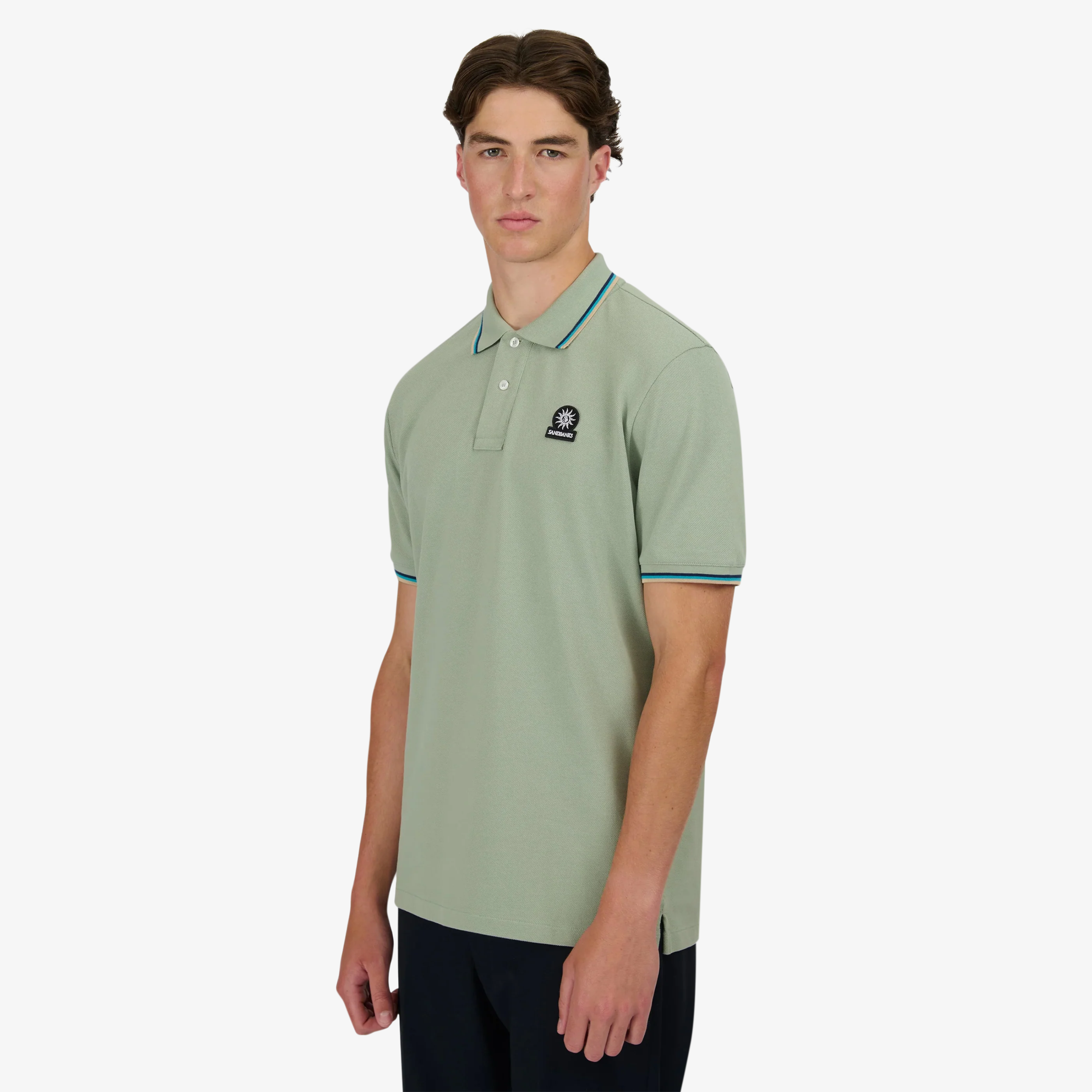 Sandbanks Badge Logo Polo Shirt - Sage