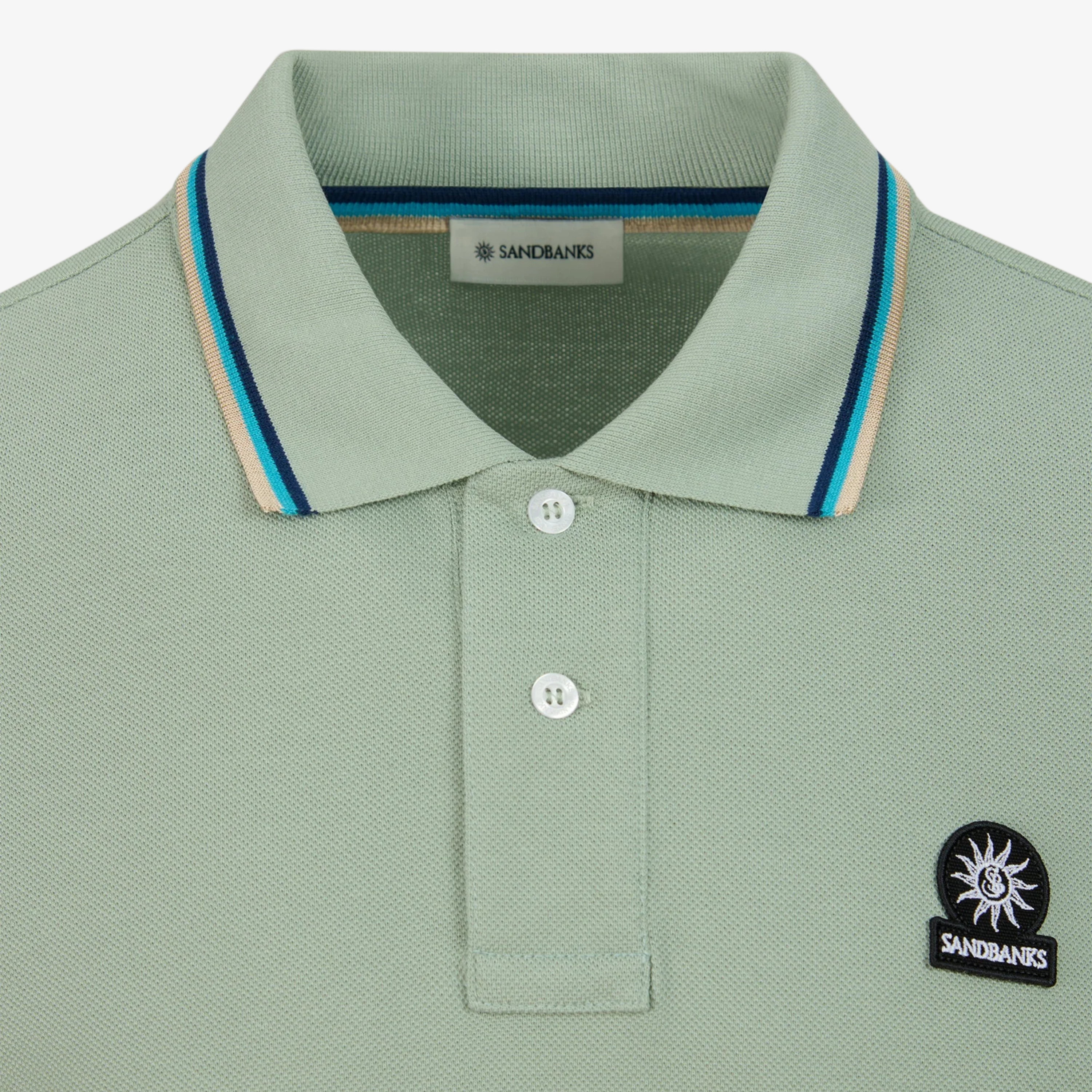 Sandbanks Badge Logo Polo Shirt - Sage