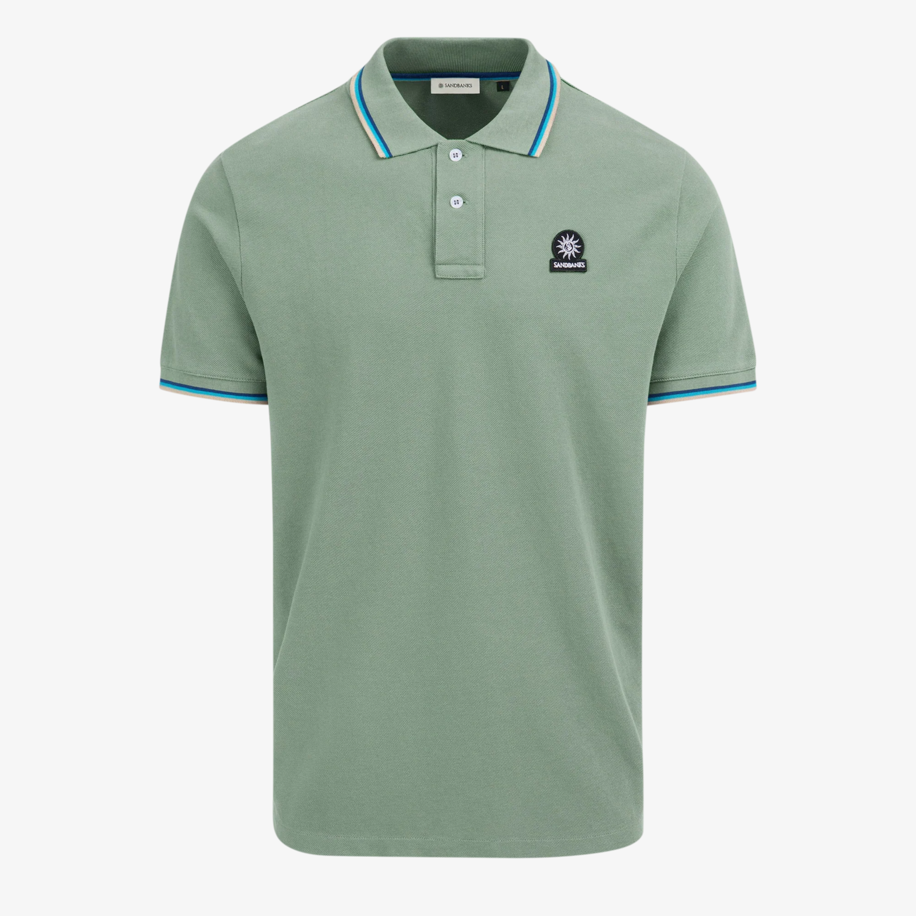 Sandbanks Badge Logo Polo Shirt - Sage
