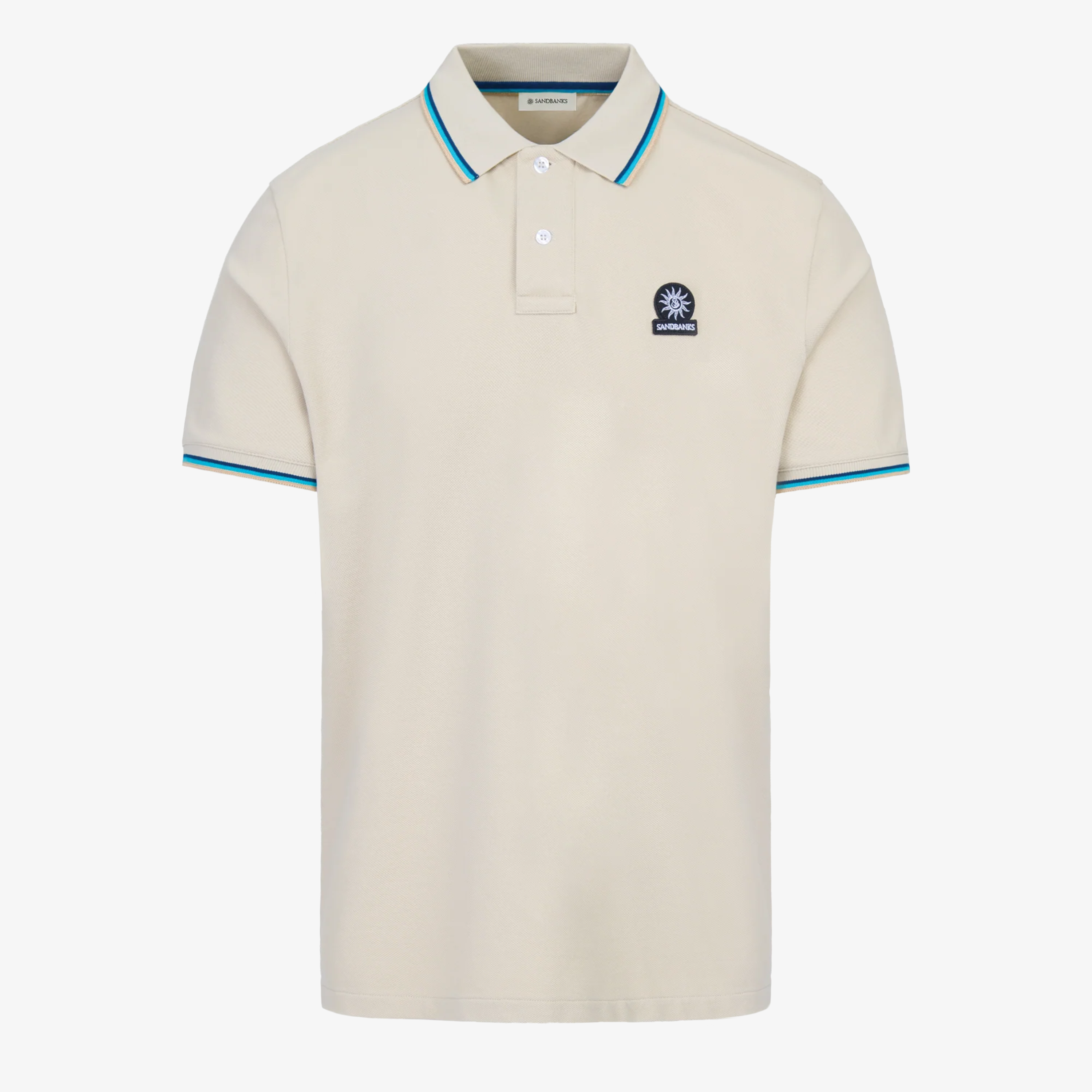 Sandbanks Badge Logo Polo Shirt - Stone