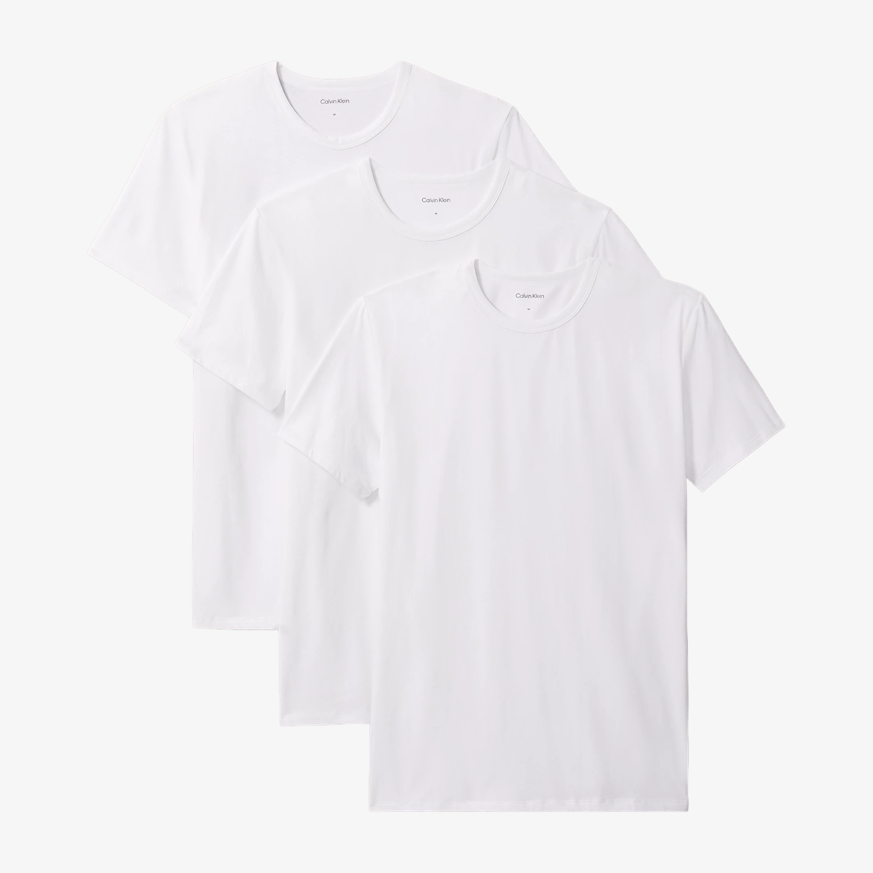 Calvin Klein Slim Cotton Stretch T-Shirts 3 Pack - White