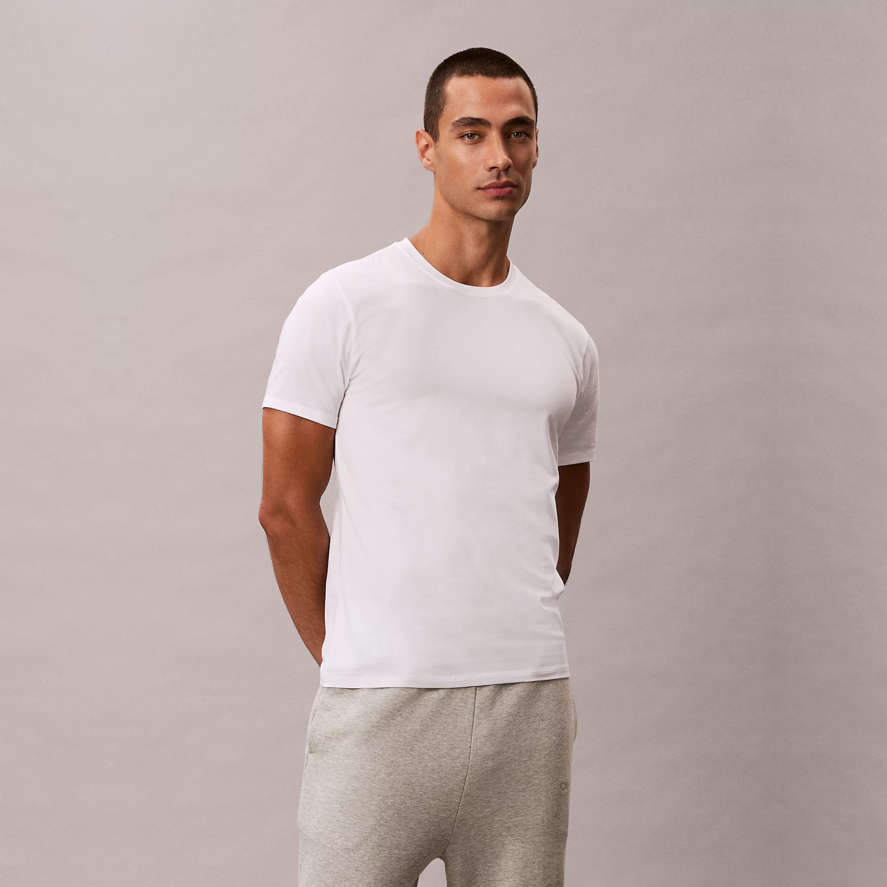 Calvin Klein Slim Cotton Stretch T-Shirts 3 Pack - White