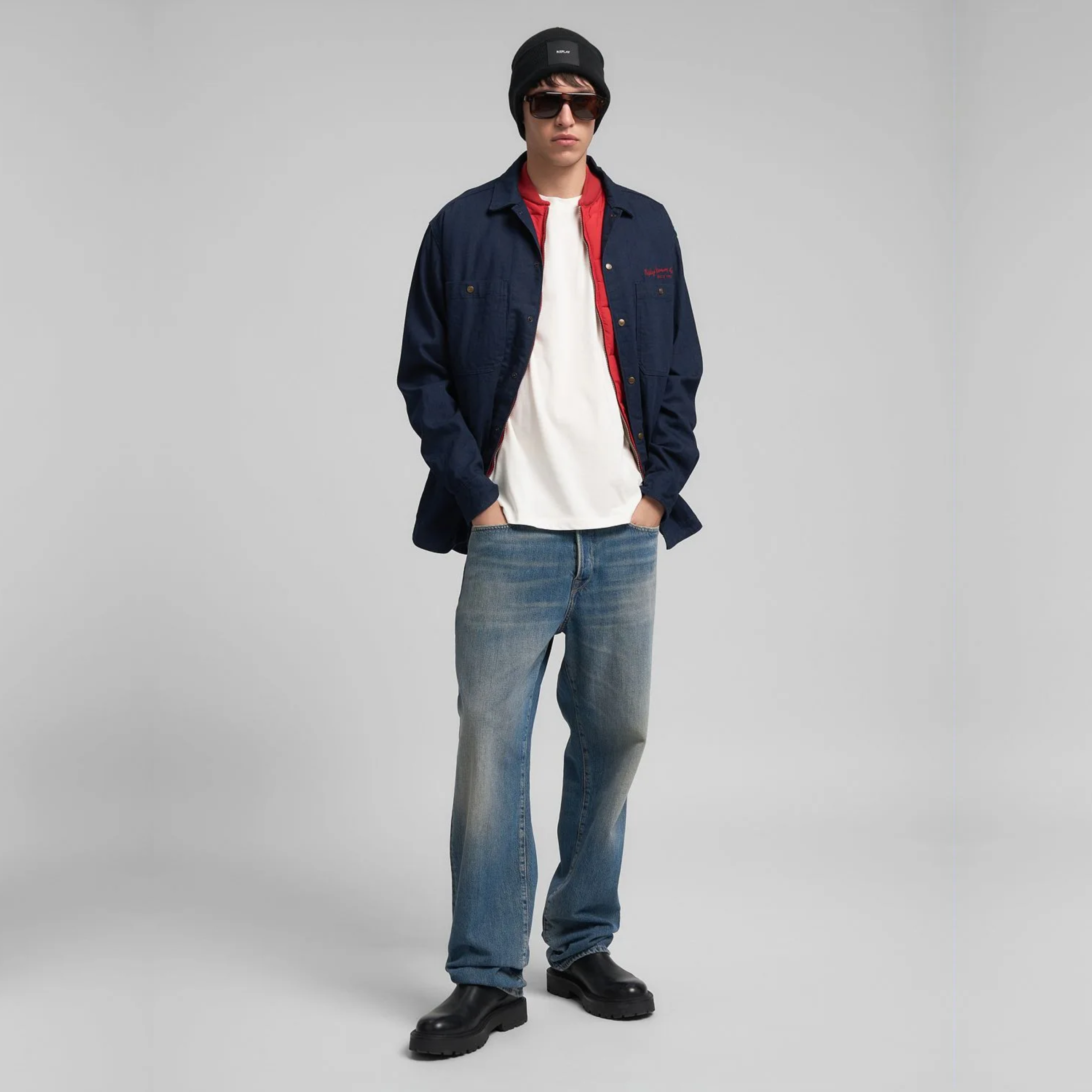 Replay Crew Neck Jersey T Shirt - Natural White