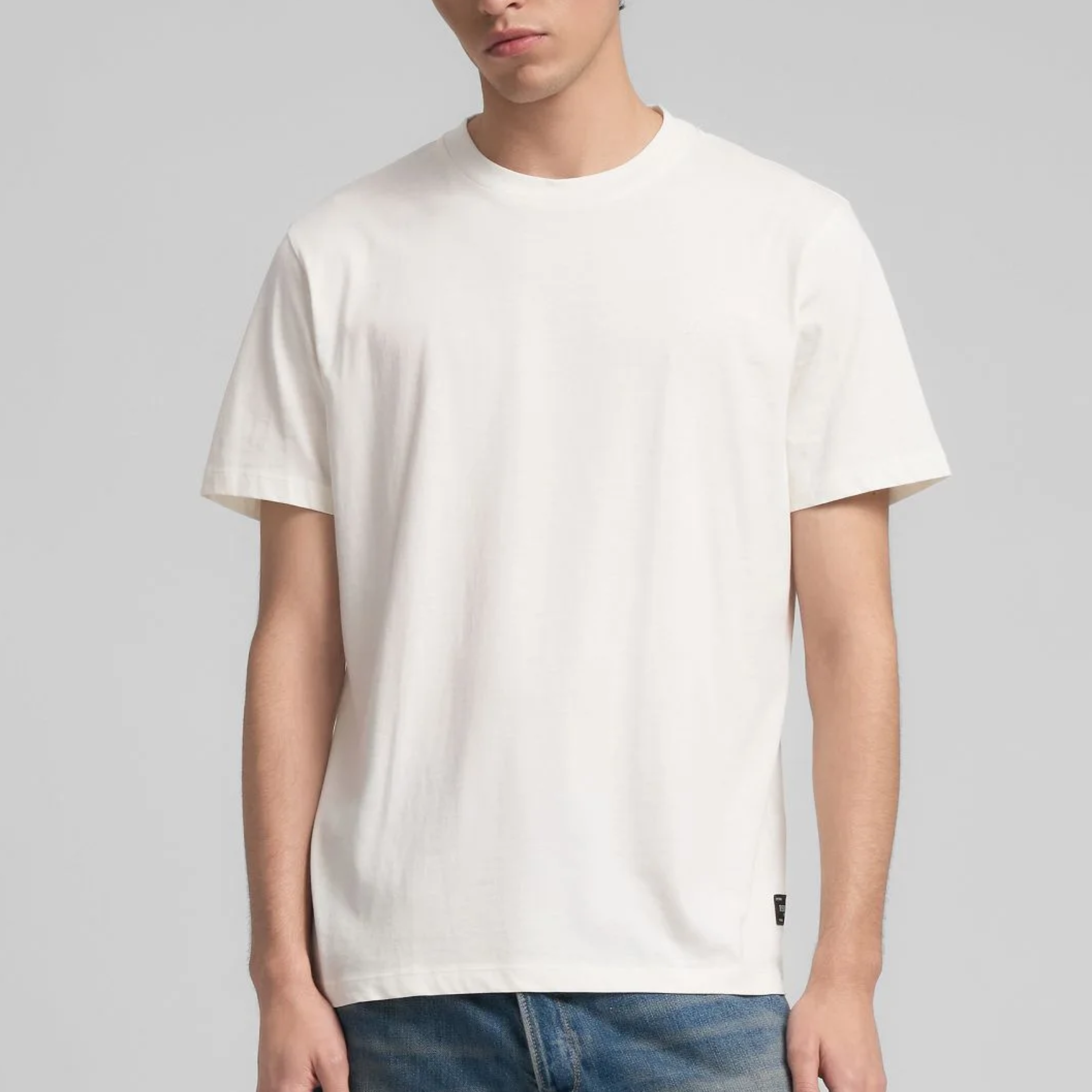 Replay Crew Neck Jersey T Shirt - Natural White