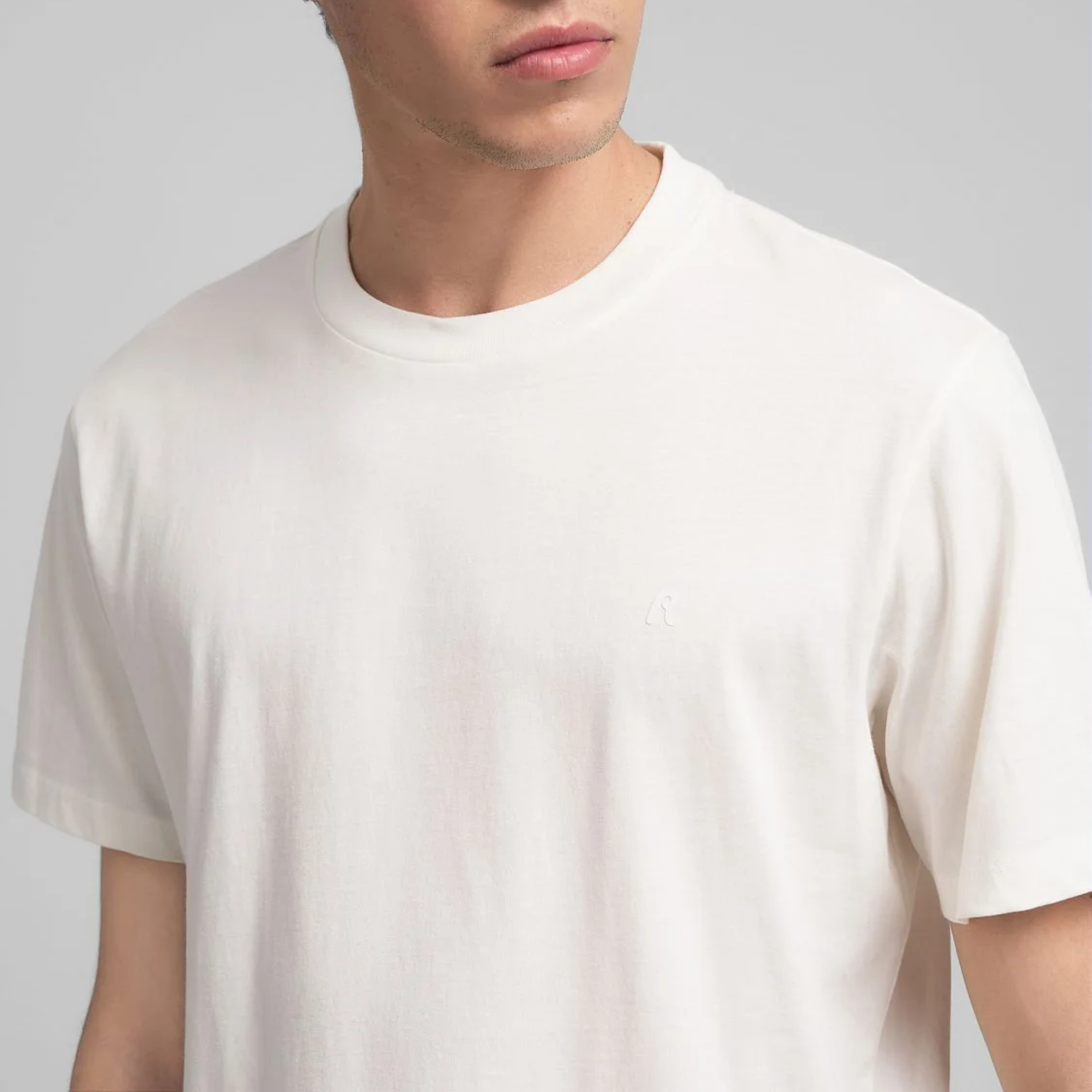 Replay Crew Neck Jersey T Shirt - Natural White