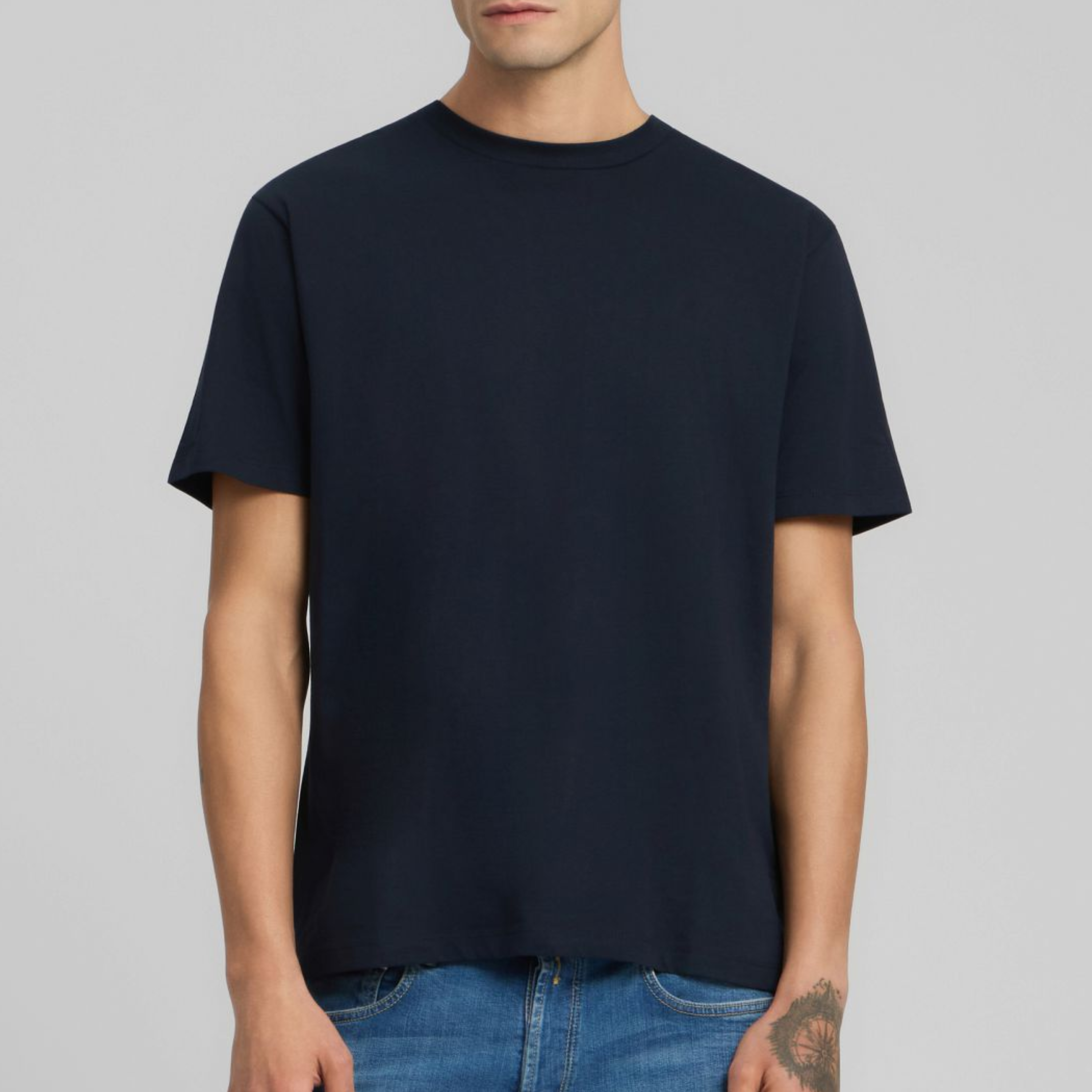 Replay Crew Neck Jersey T Shirt - Night Blue