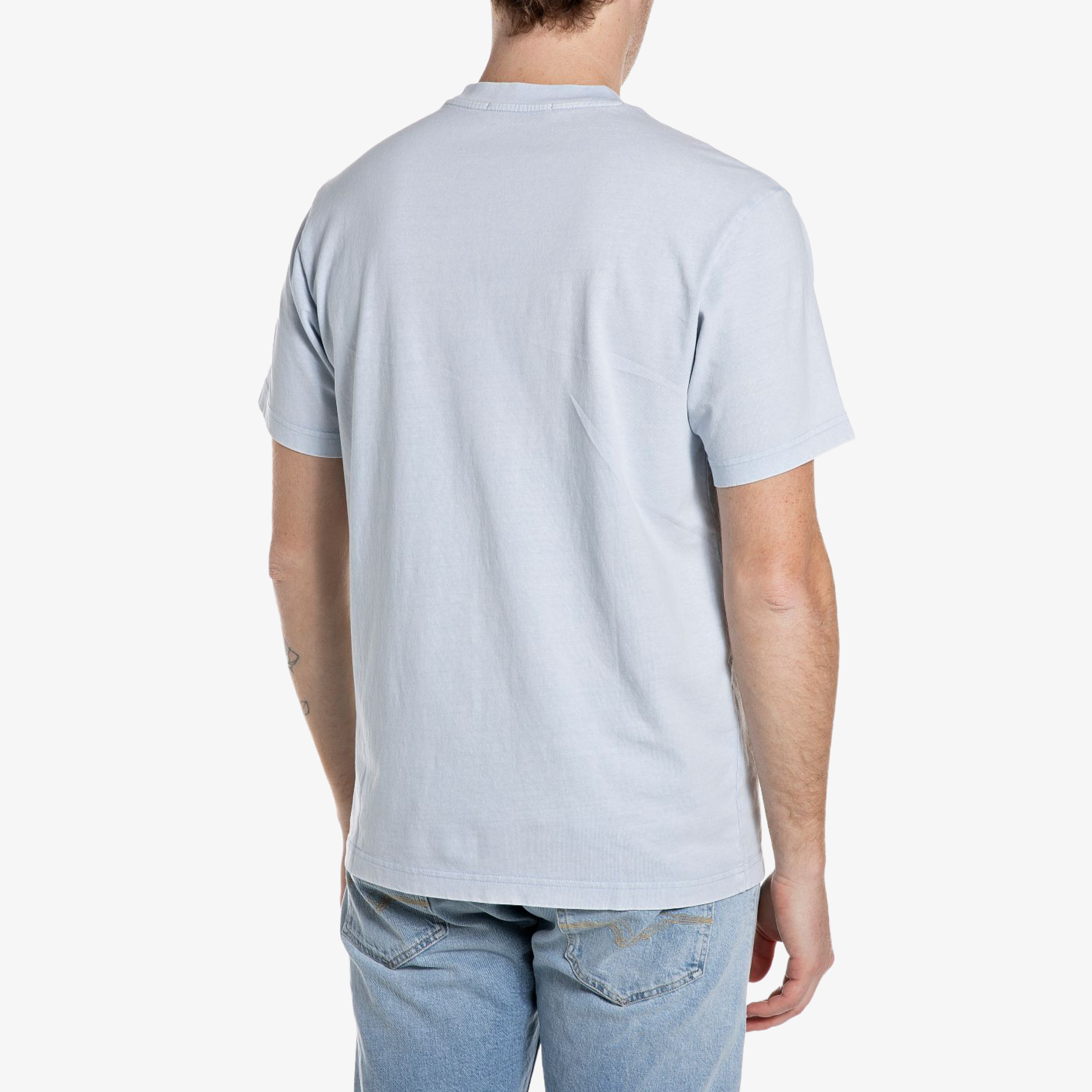 Replay Graphic Print T Shirt - Light Azure