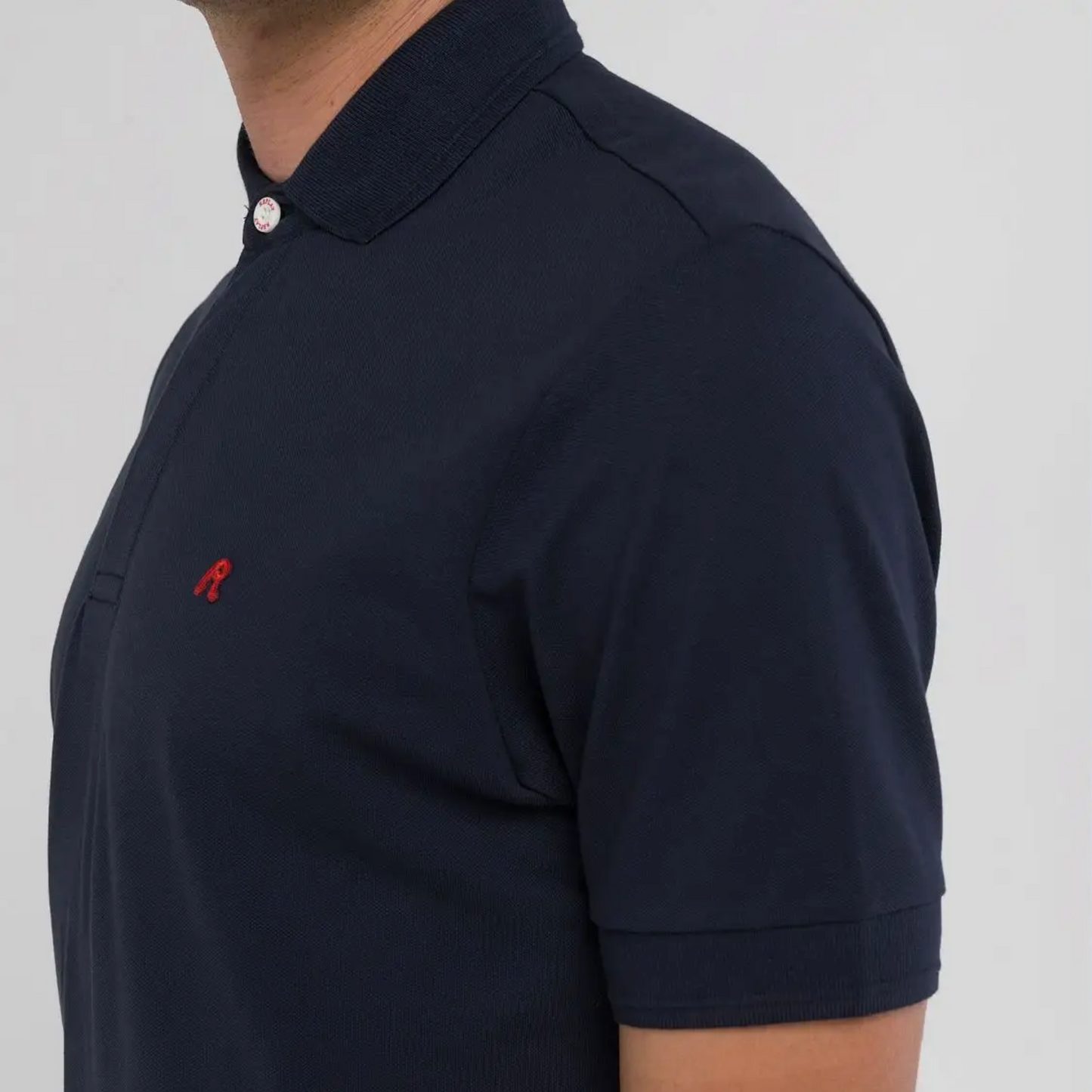 Replay Regular Fit Polo Shirt With Embroidery - Navy