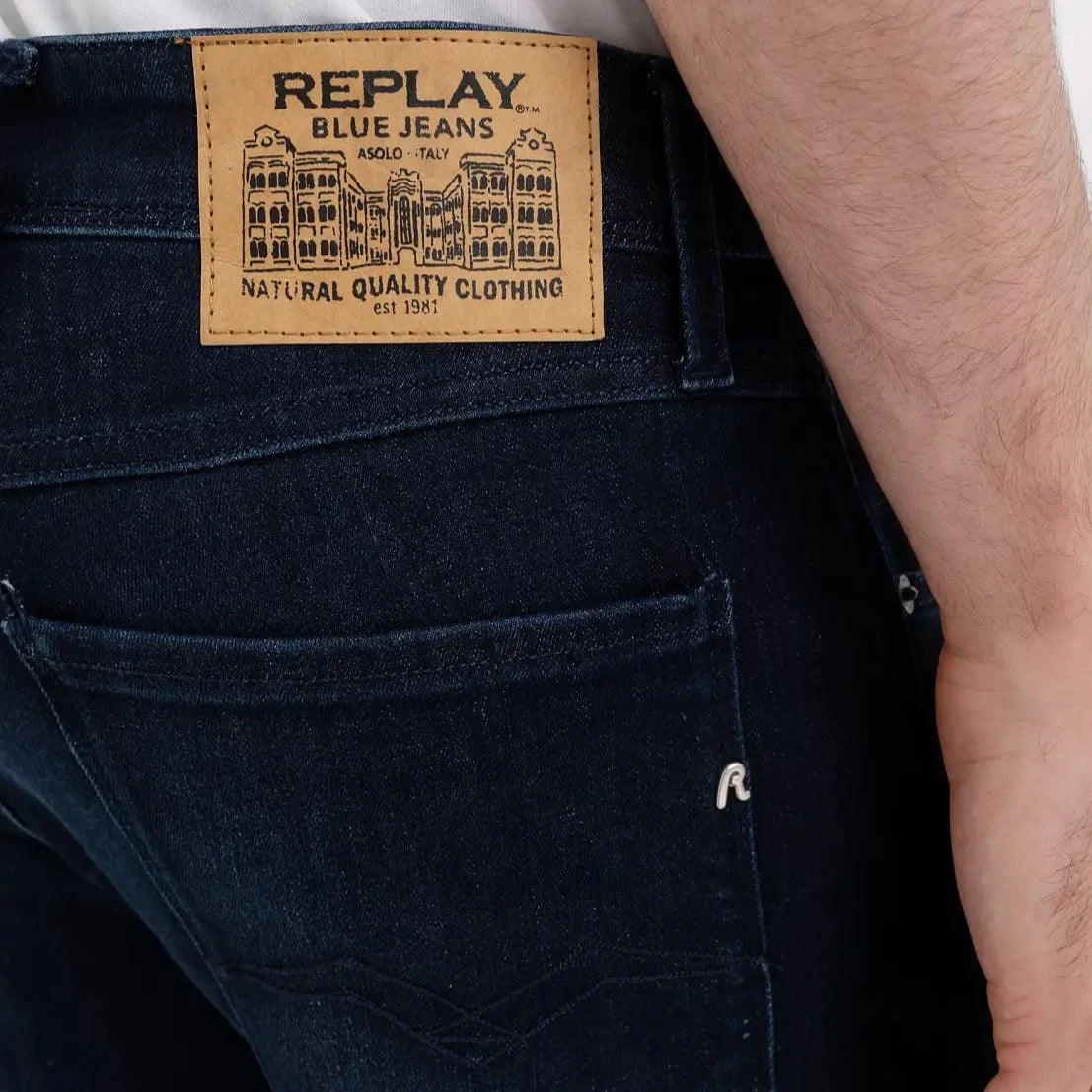 Replay Anbass Slim Fit Jeans - Navy