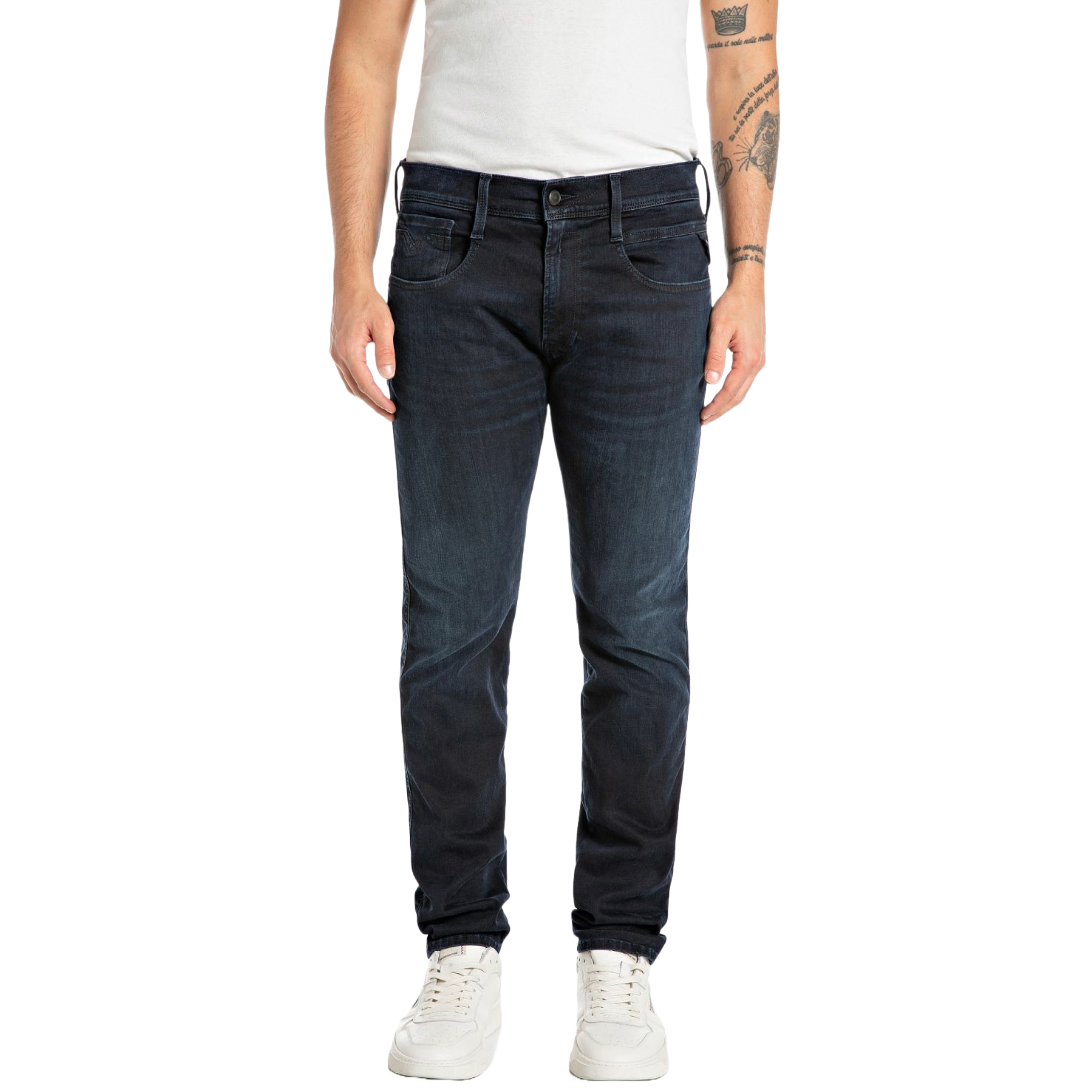Replay Anbass Hyperflex Slim Fit Jeans - Dark Blue