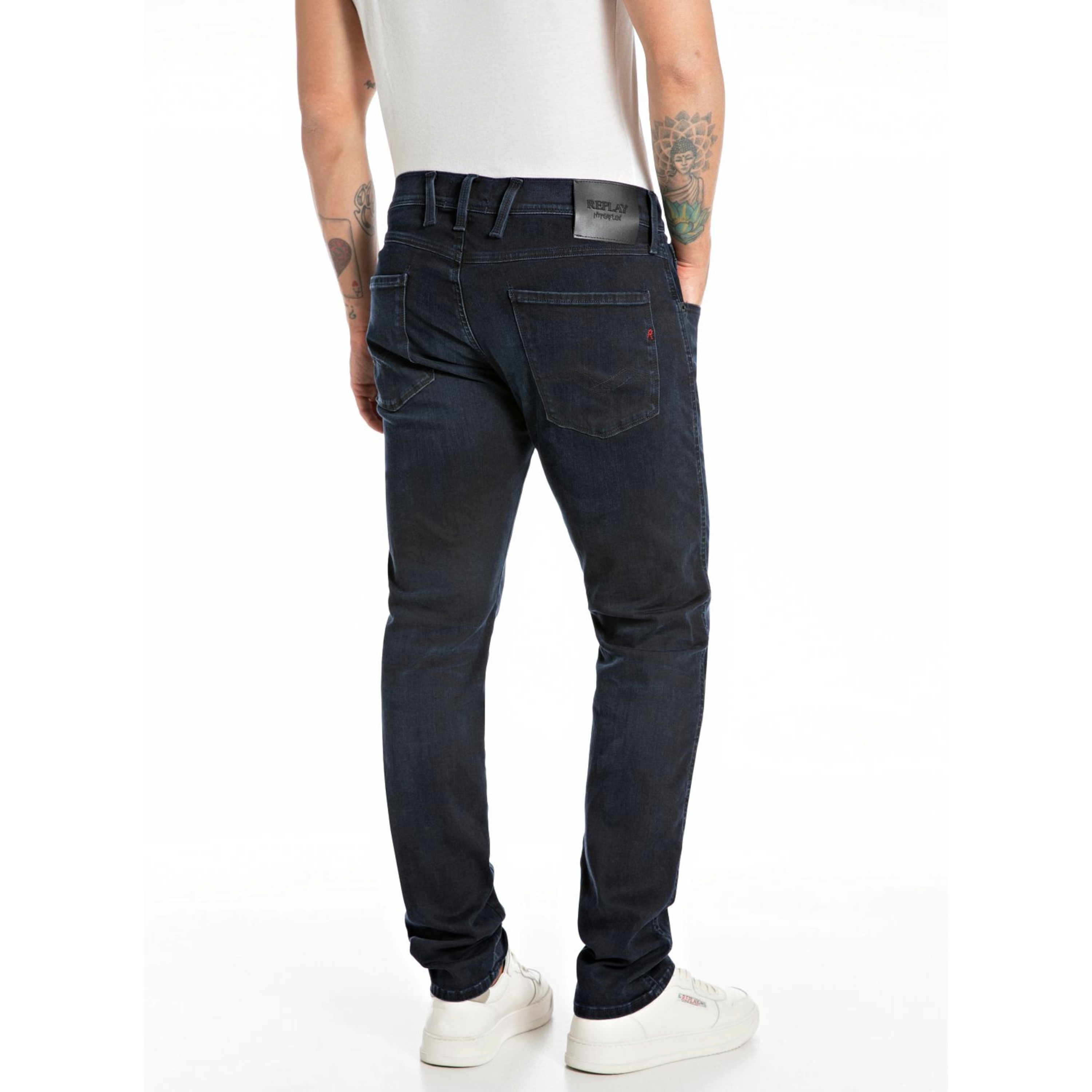 Replay Anbass Hyperflex Slim Fit Jeans - Dark Blue