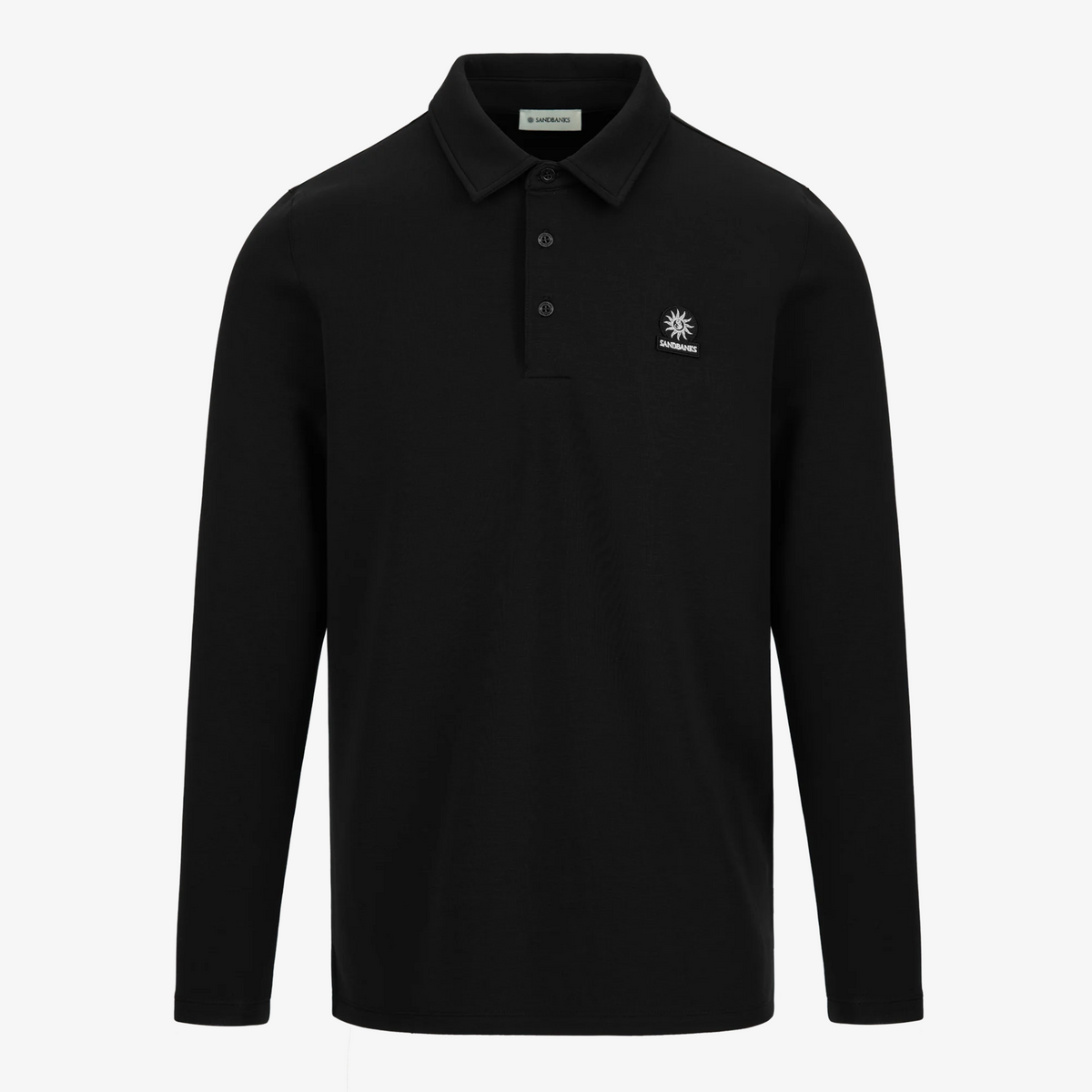 Sandbanks Tonal Soft Touch Polo Shirt - Black