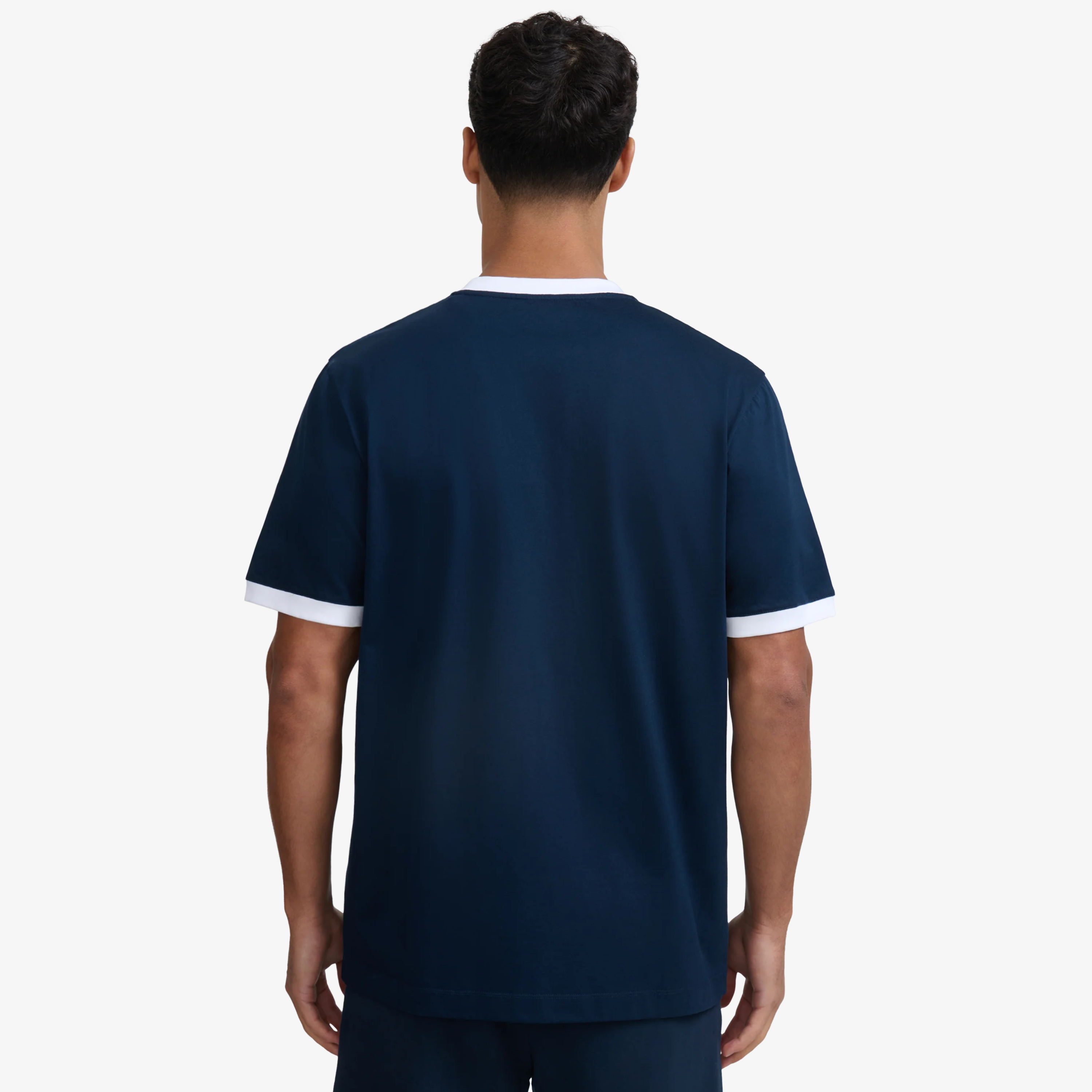Sandbanks Ringer Zip Pocket T Shirt - Navy