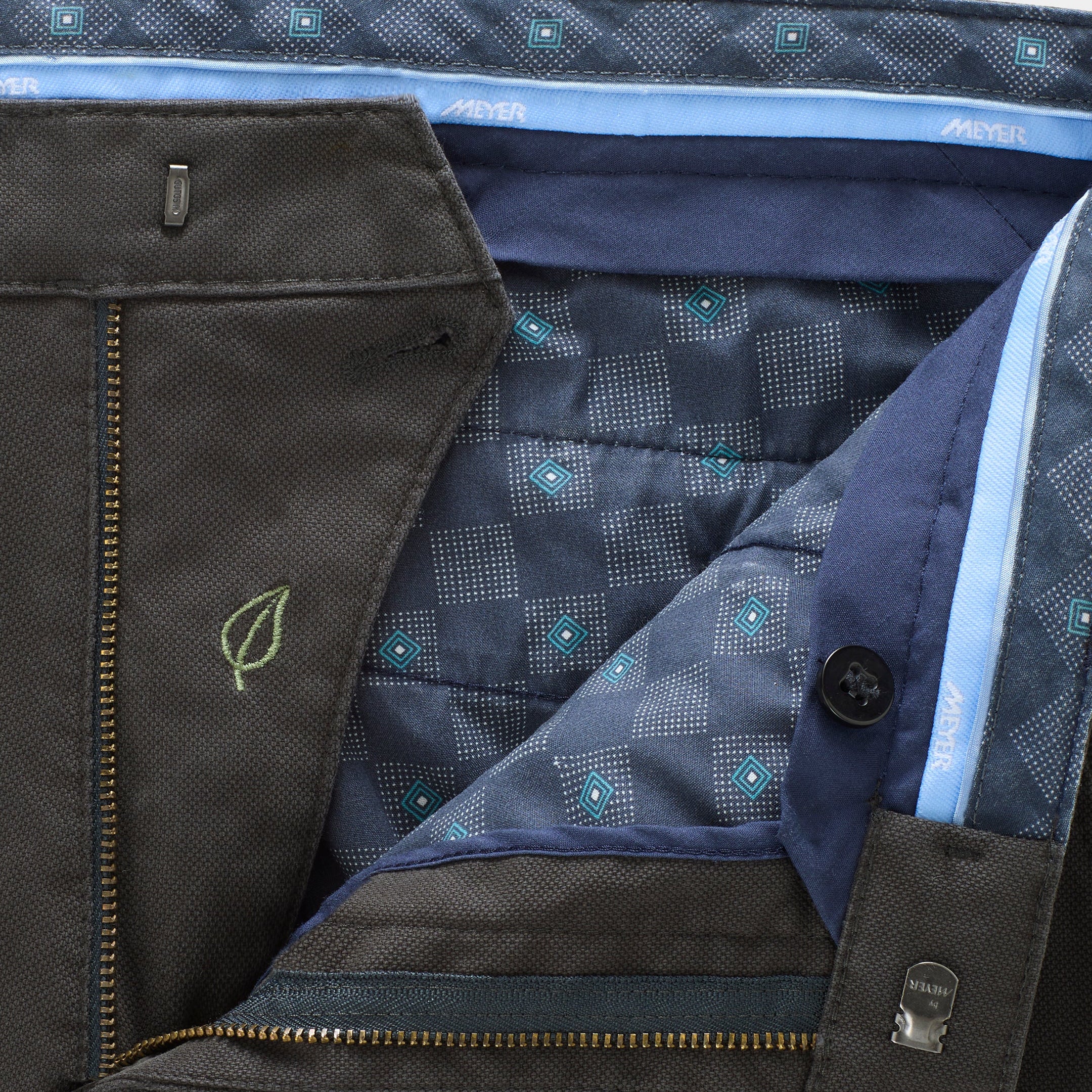 Meyer Bonn Modern Fit Canvas Look Chinos - Grey