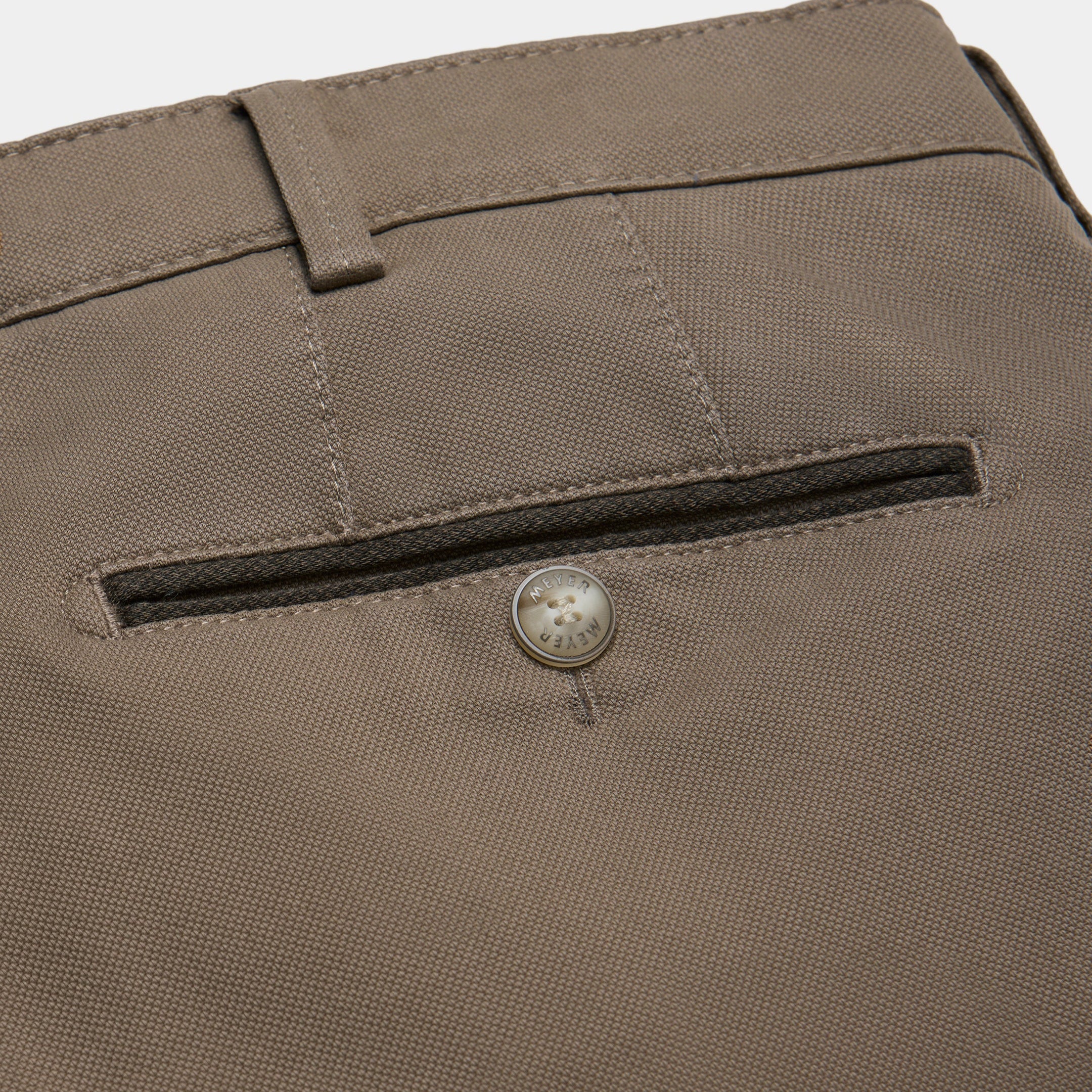Meyer Bonn Modern Fit Canvas Look Chinos - Stone