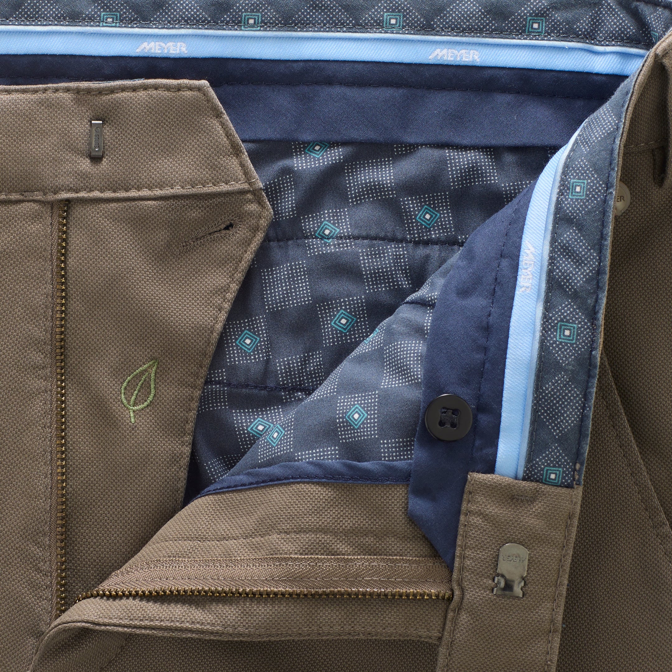 Meyer Bonn Modern Fit Canvas Look Chinos - Stone