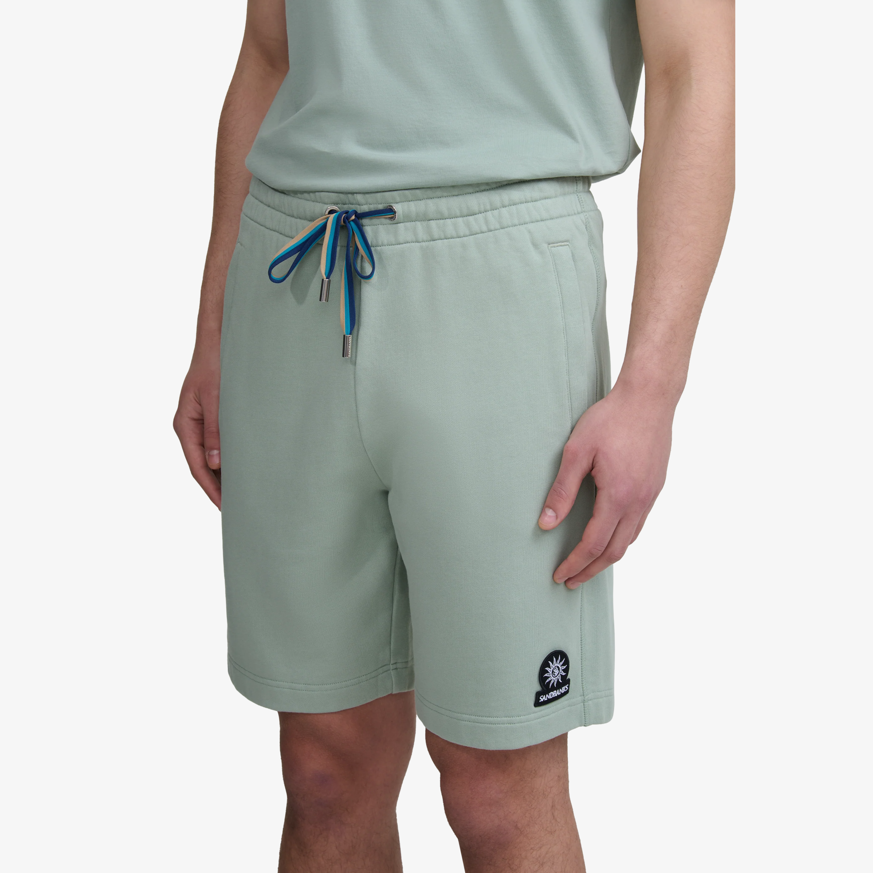 Sandbanks Badge Logo Shorts - Sage