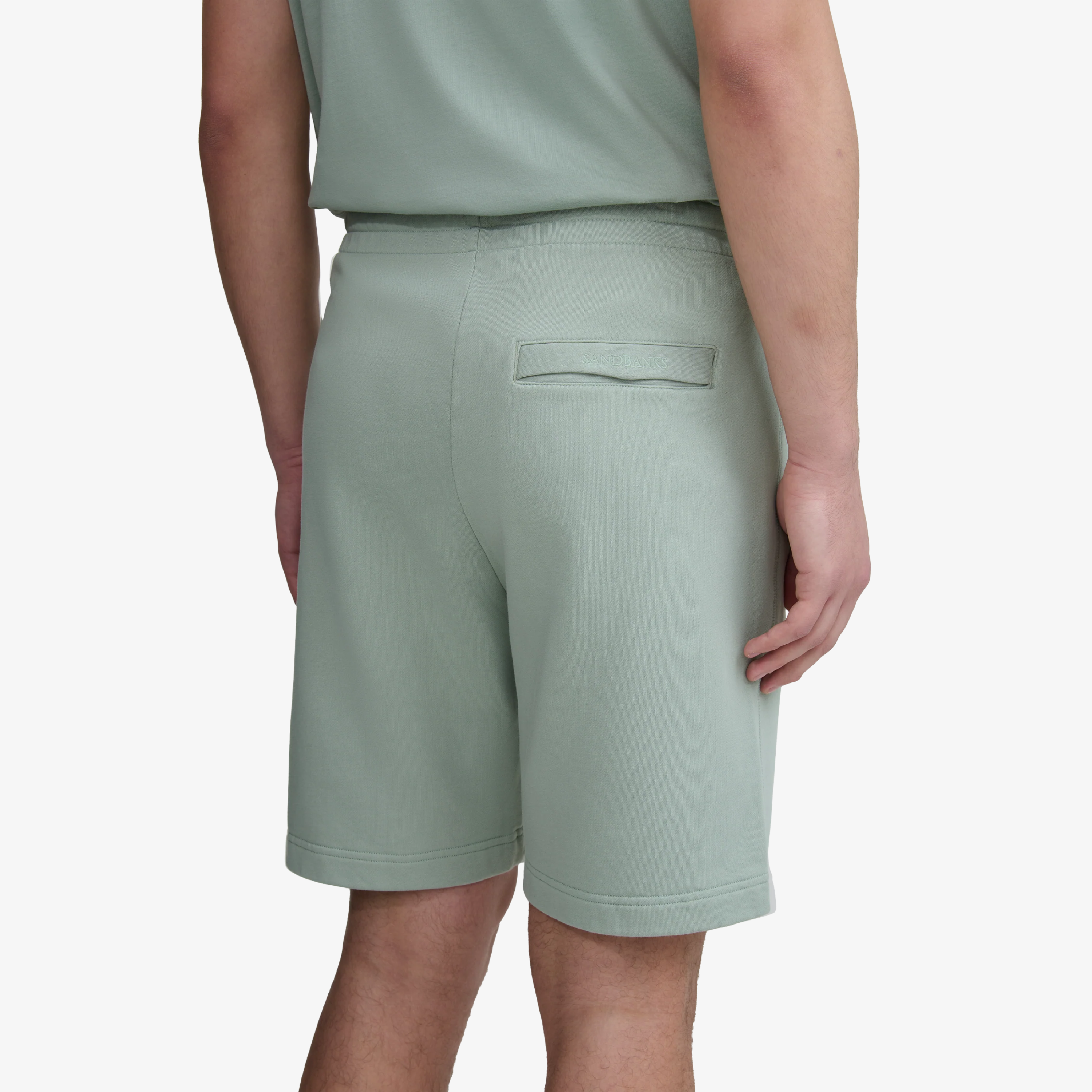 Sandbanks Badge Logo Shorts - Sage