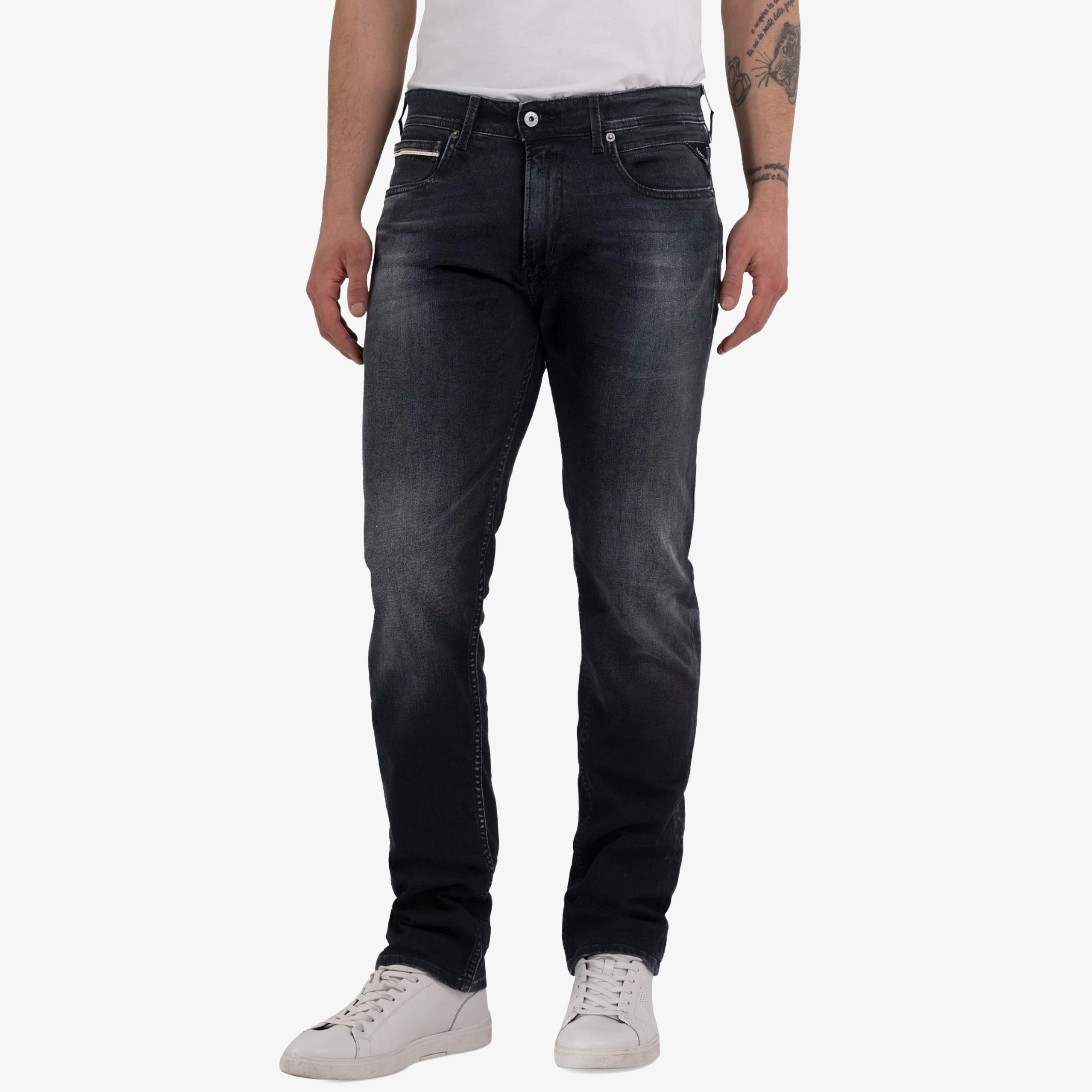 Replay Grover Straight Fit Jeans - Dark Grey